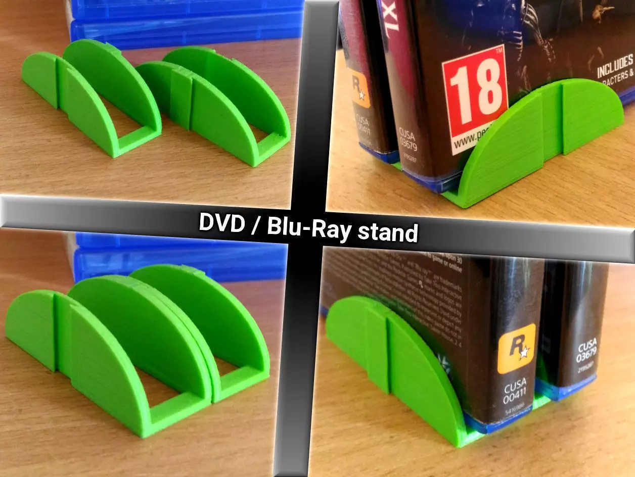 Stackable DVD and Blu-Ray stand holder 3D print model