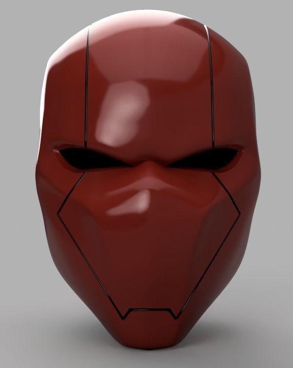Red Hood Helmet Batman Version 2 3D print model_0