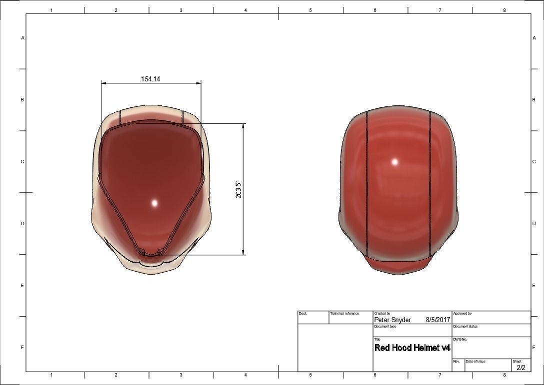Red Hood Helmet Batman Version 2 3D print model_4
