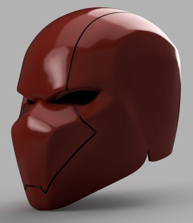 Red Hood Helmet Batman Version 2 3D print model_2