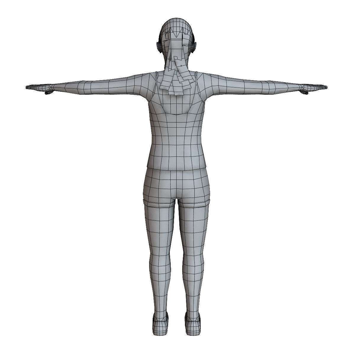 Casual Female 01 Low-poly 3D model_7
