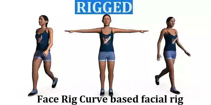 Casual Female 01 Low-poly 3D model Casual Female 01 Low-poly 3D model