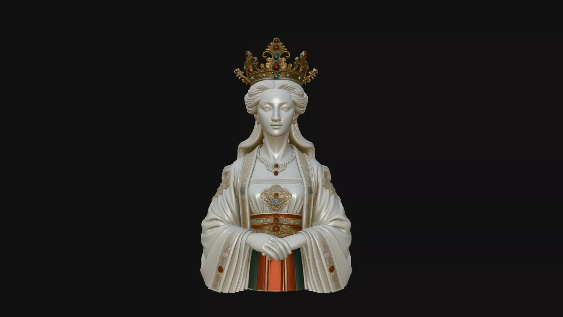 Chinese Empress Bust Statue Design 1 - 3D Print Model 3D print model