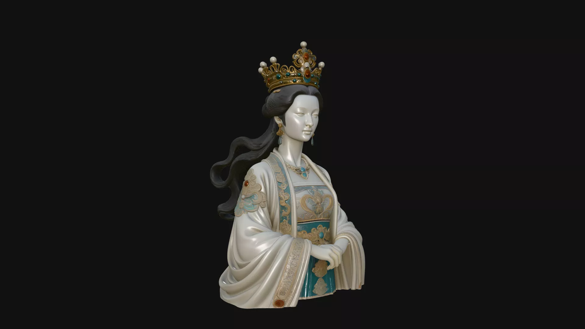Chinese Empress Bust Statue Design 2 - 3D Print Model 3D print model