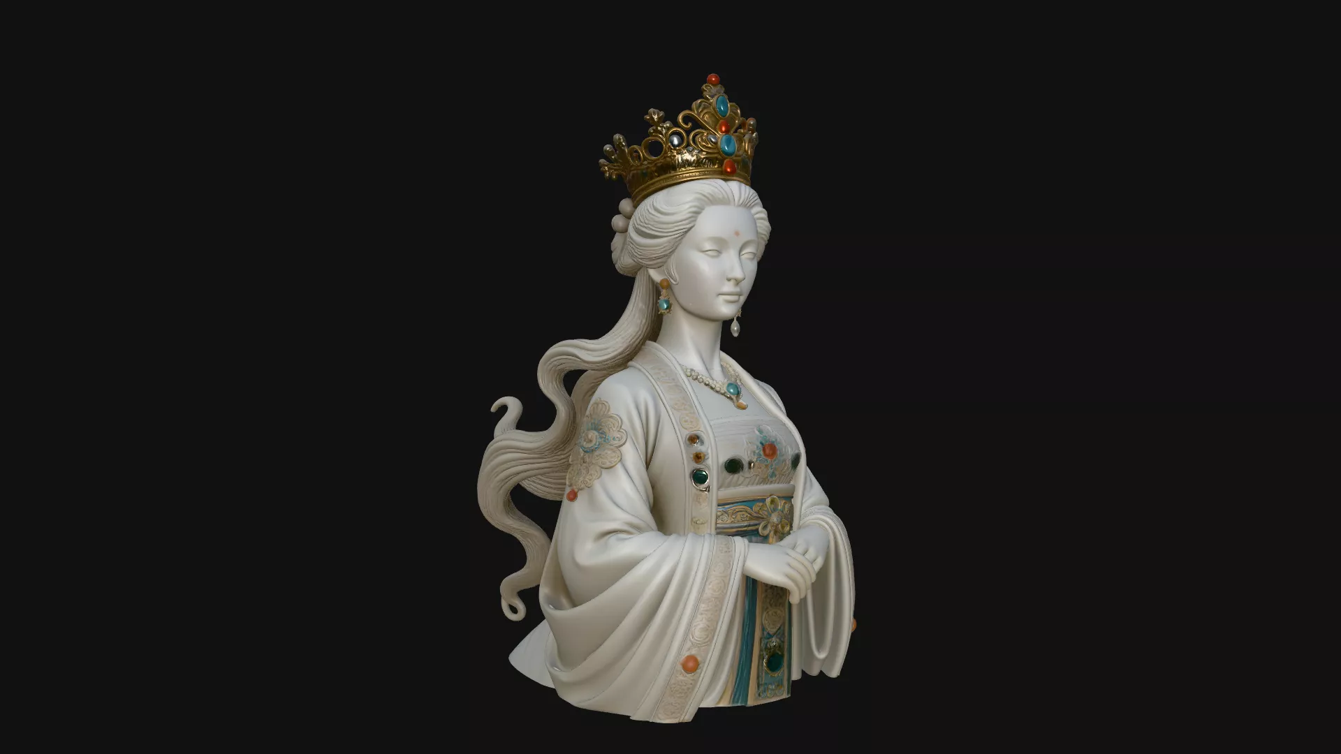 Chinese Empress Bust Statue Design 3 - 3D Print Model 3D print model