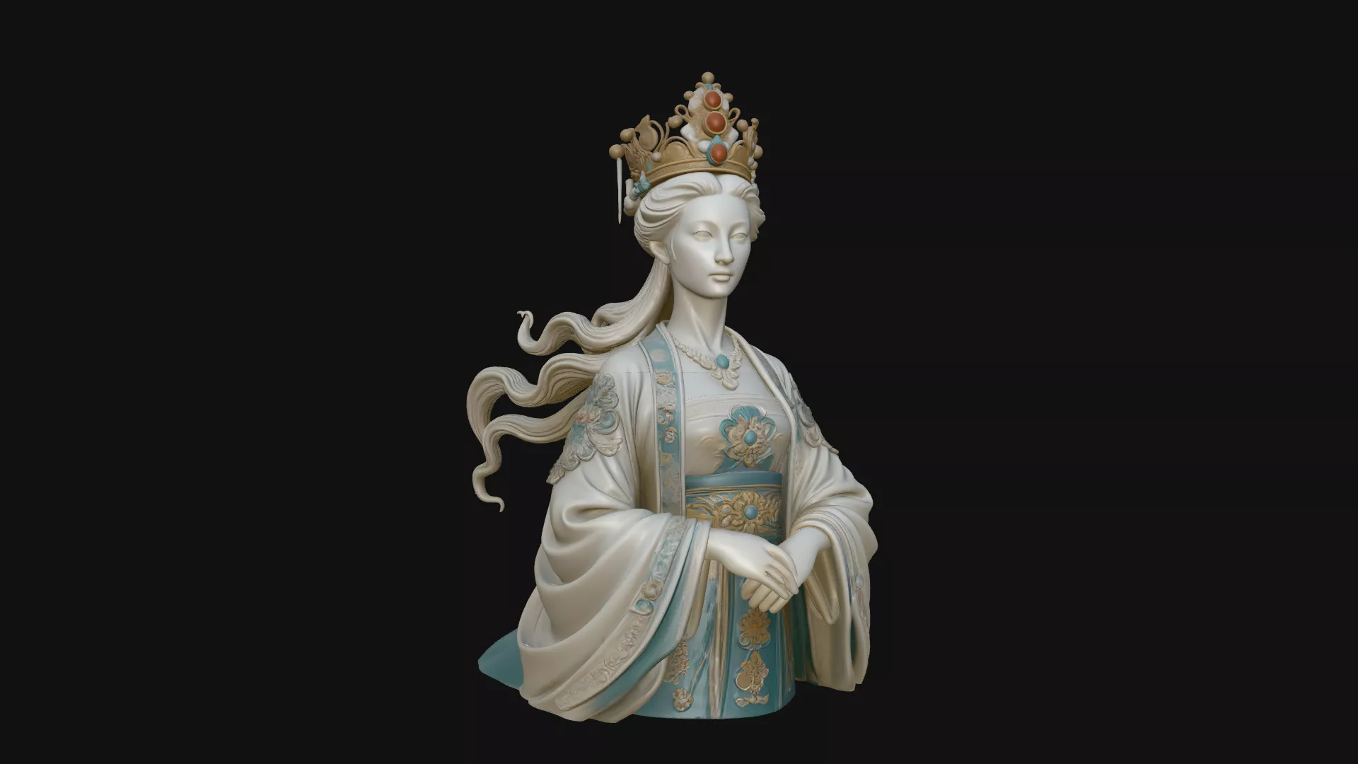 Chinese Empress Bust Statue Design 4 - 3D Print Model 3D print model