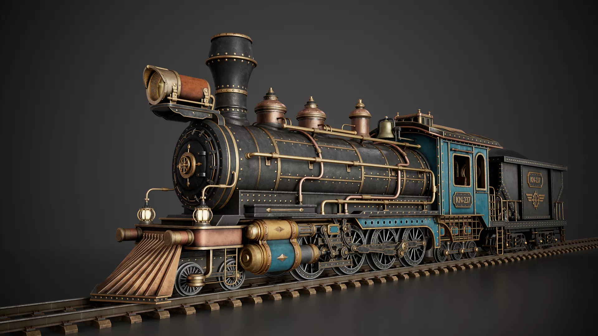 Steam Locomotive Game Ready Low-poly 3D model