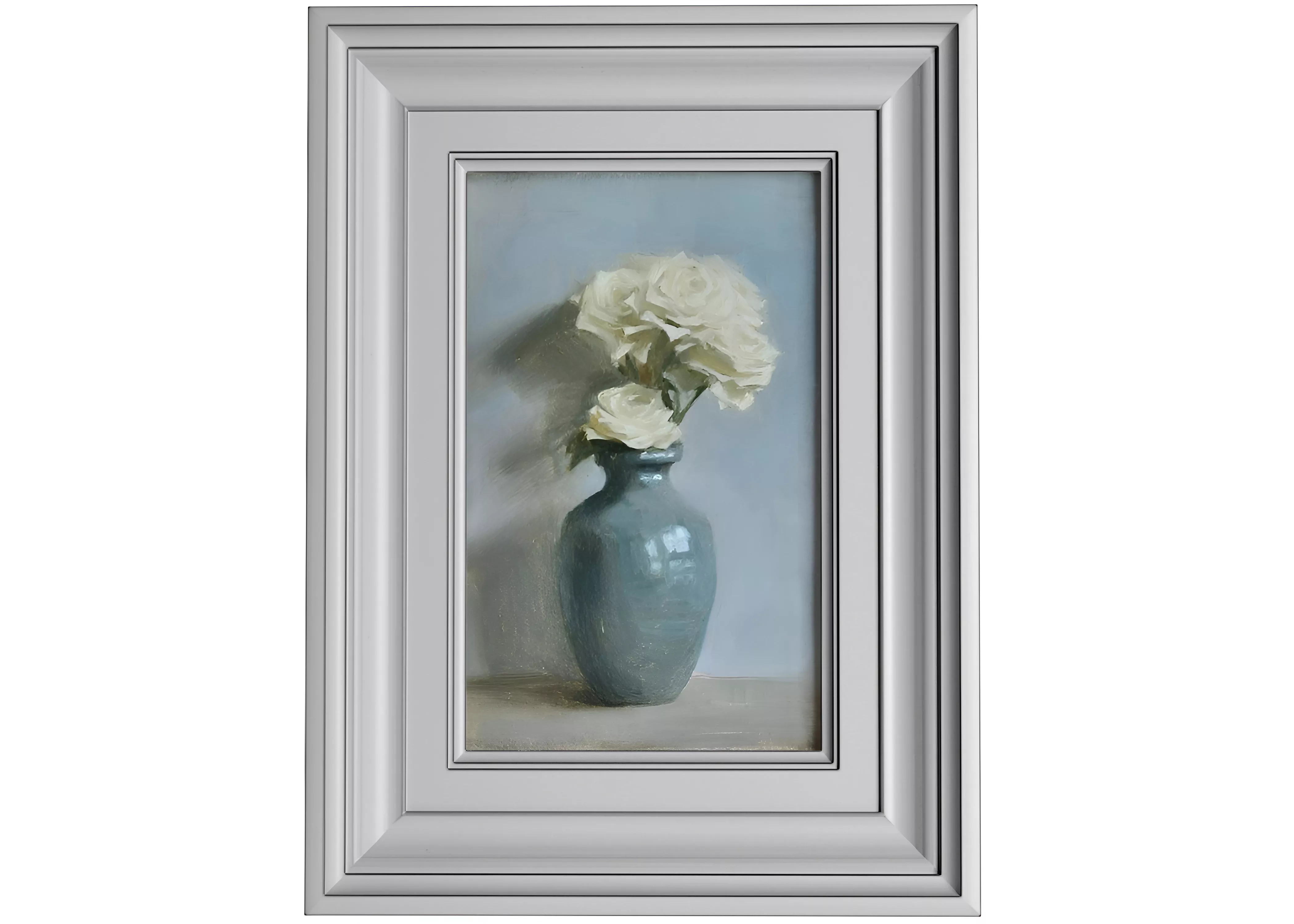 Classic contemporary Painting White Frame Still Roses 3D model