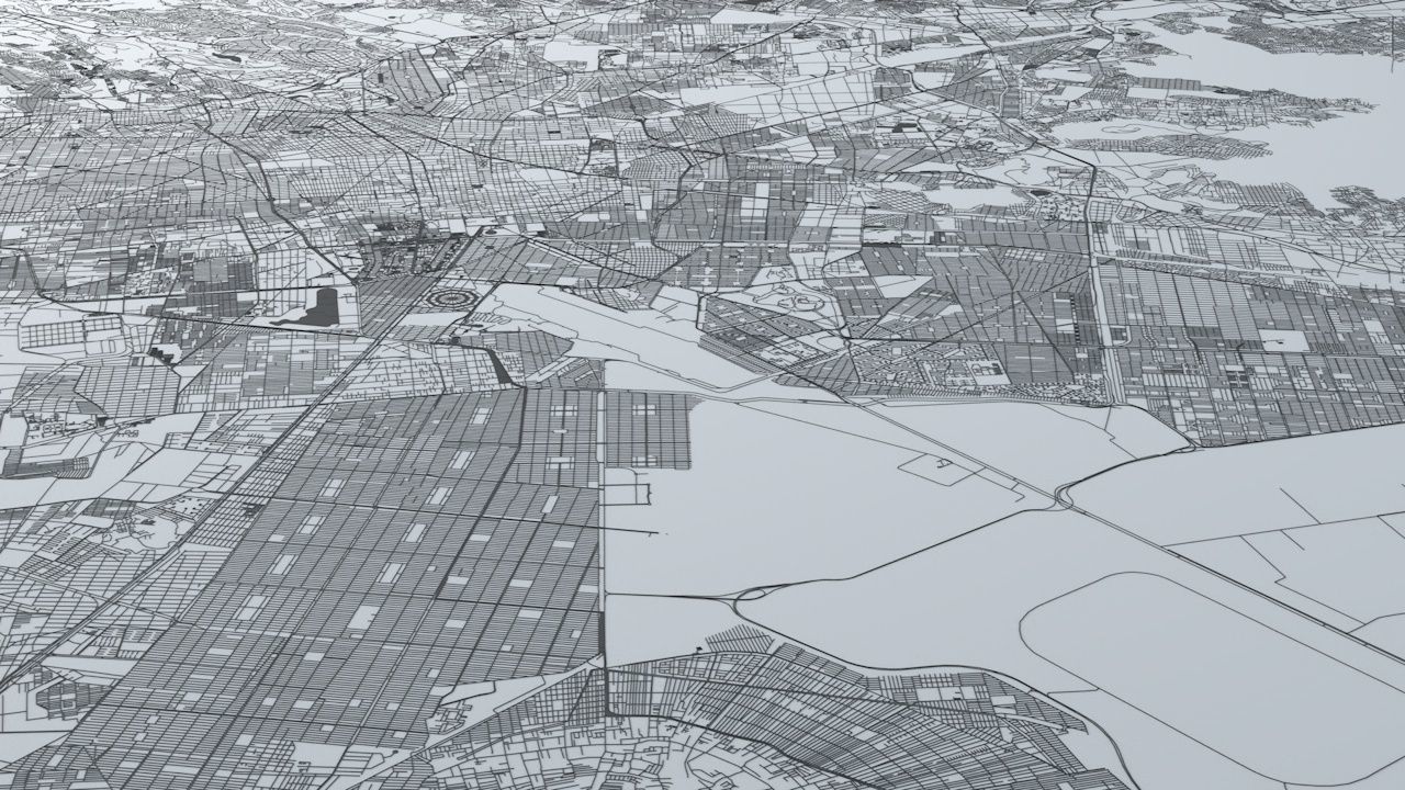 Mexico City Road Network and Streets 3D model_3