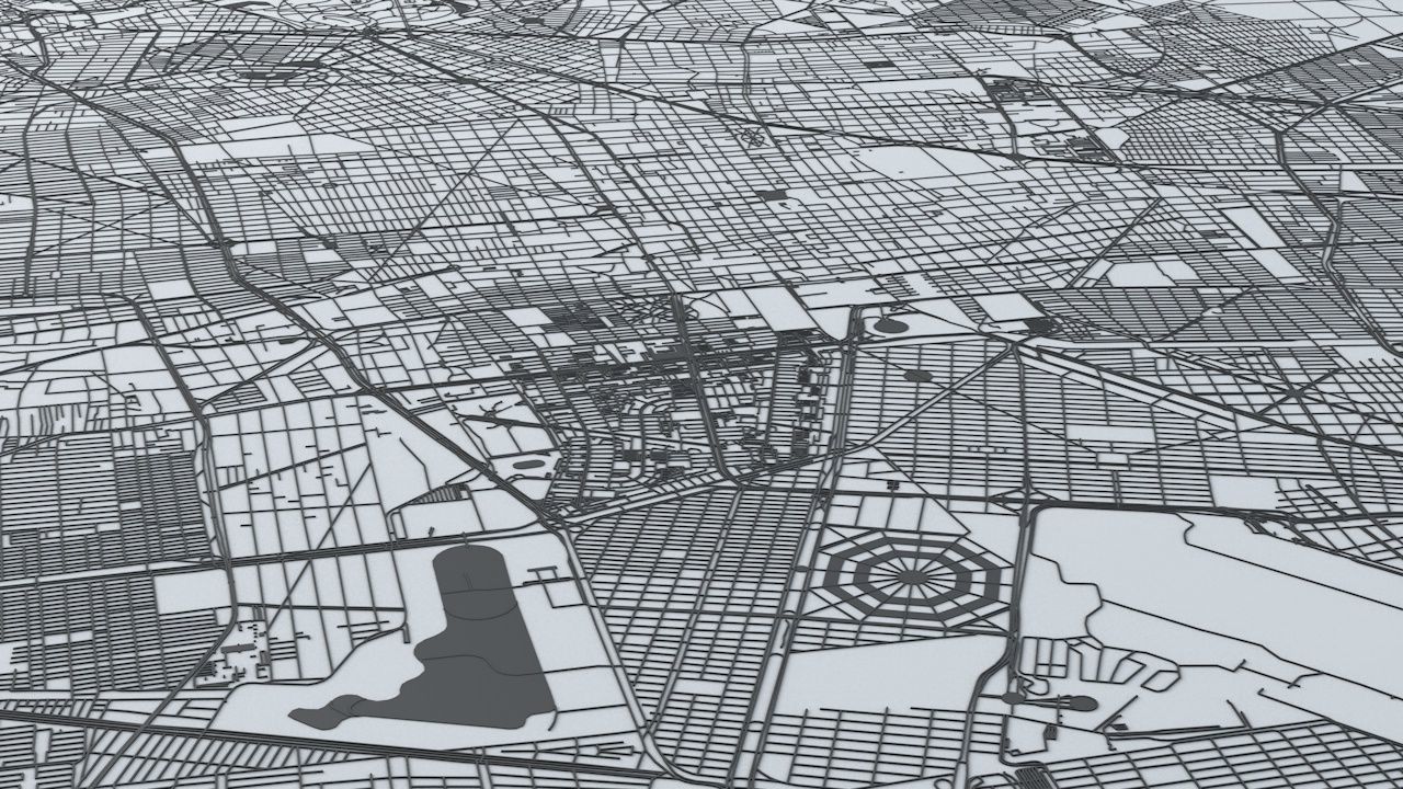 Mexico City Road Network and Streets 3D model_5