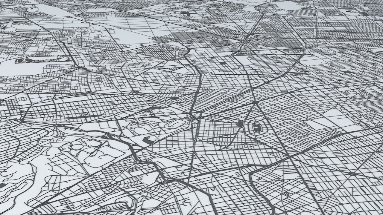 Mexico City Road Network and Streets 3D model_6