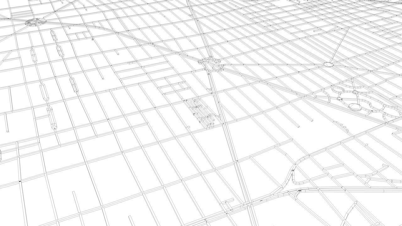 Mexico City Road Network and Streets 3D model_10
