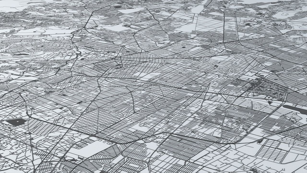 Mexico City Road Network and Streets 3D model_2