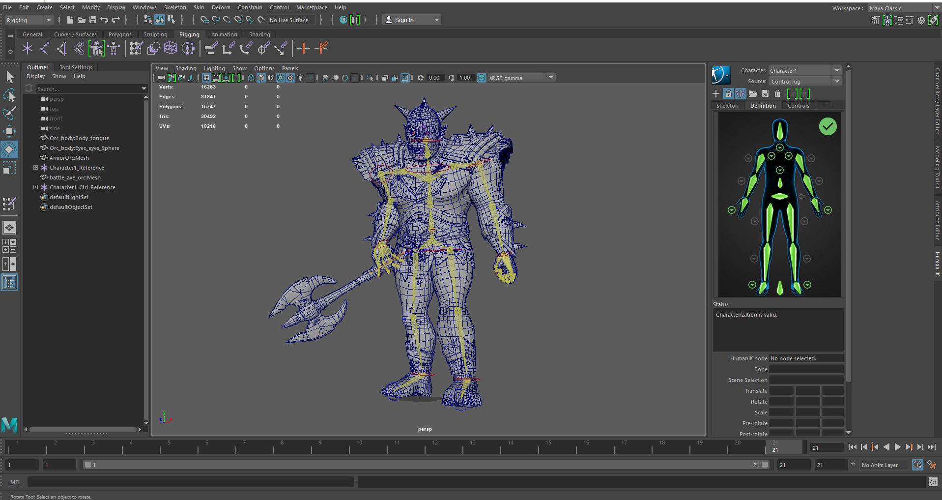 ORC rigged animated low poly PBR  game character Low-poly 3D model_24