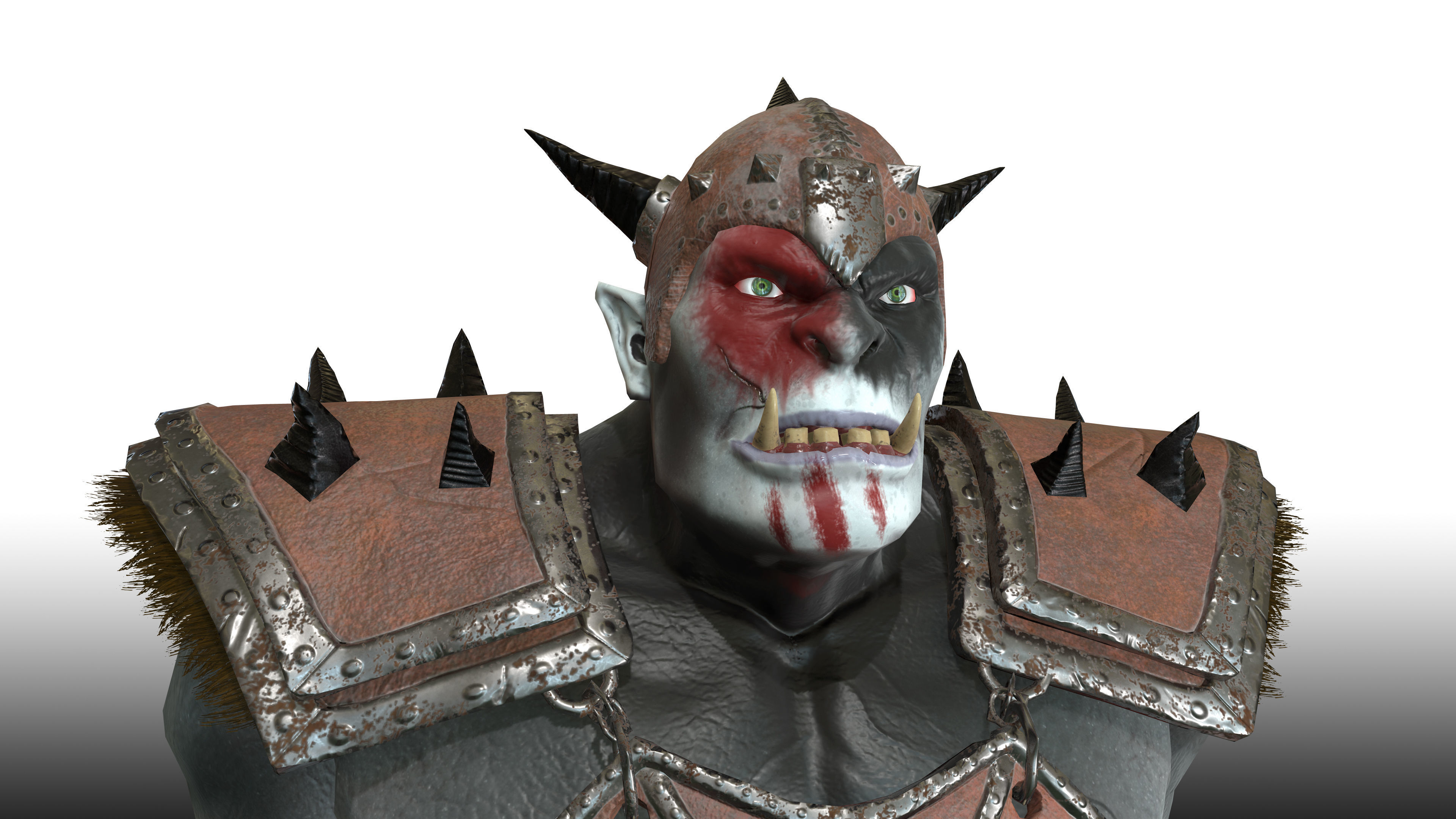 ORC rigged animated low poly PBR  game character Low-poly 3D model_23
