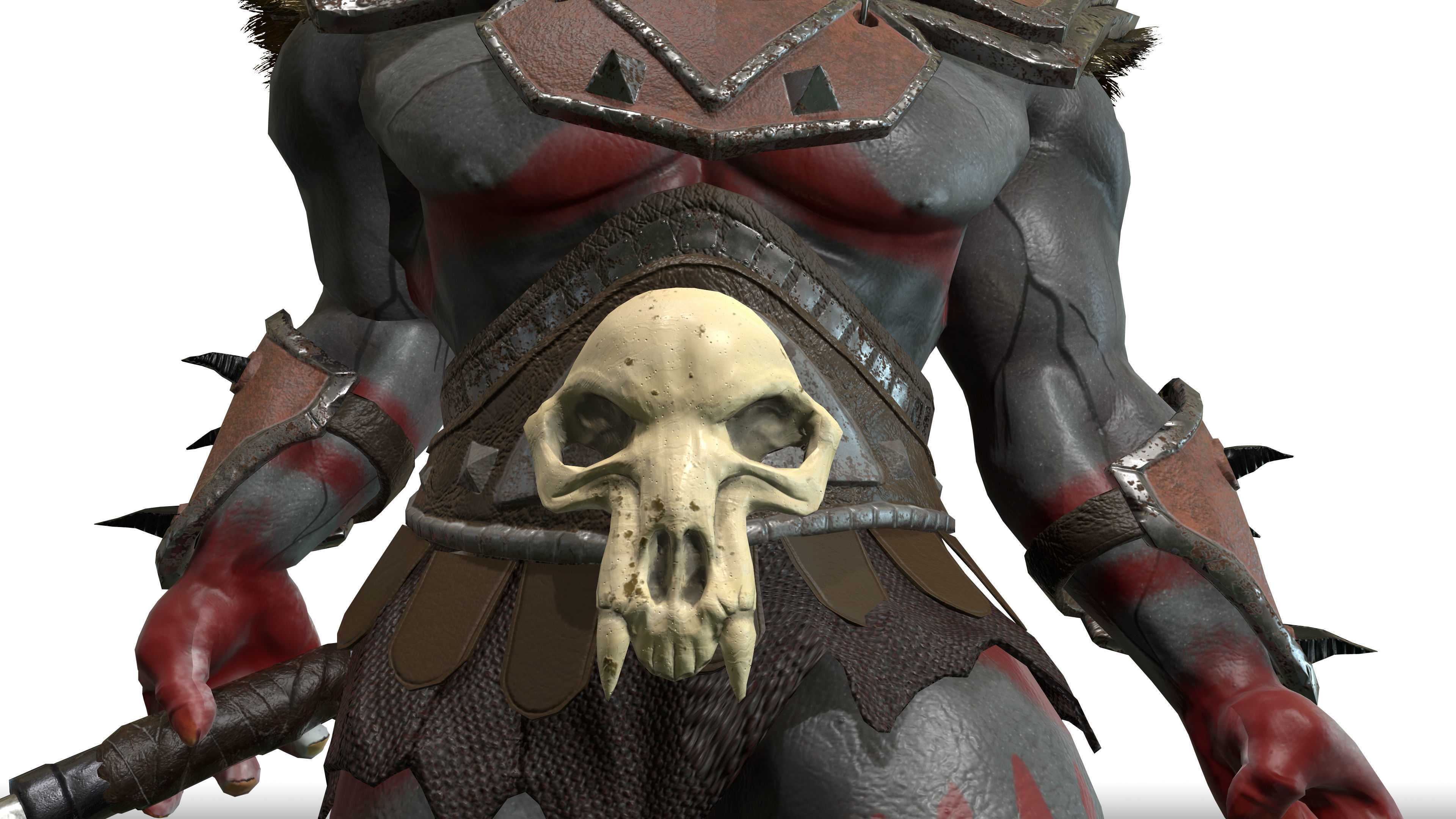 ORC rigged animated low poly PBR  game character Low-poly 3D model_12