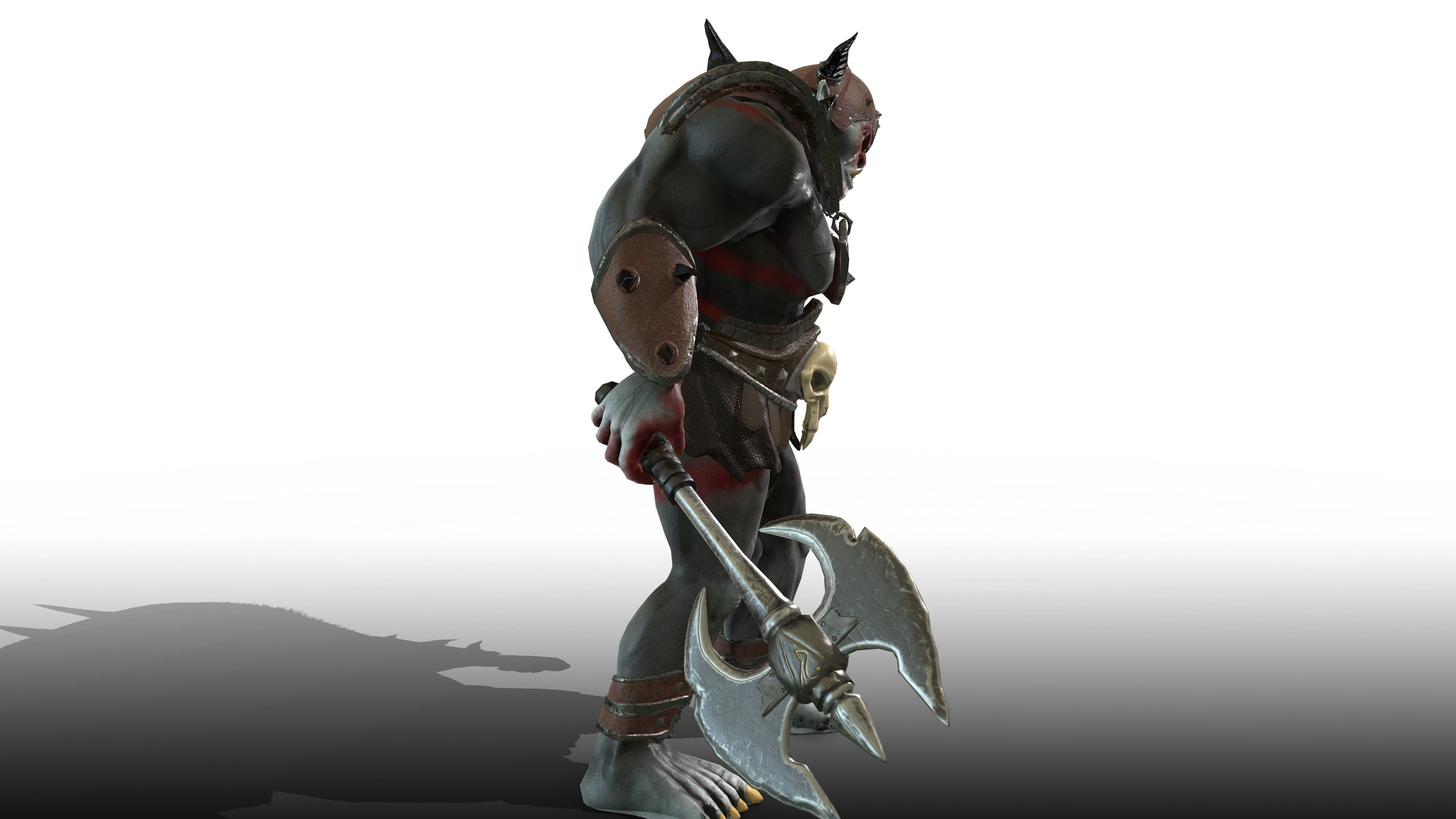 ORC rigged animated low poly PBR  game character Low-poly 3D model_17