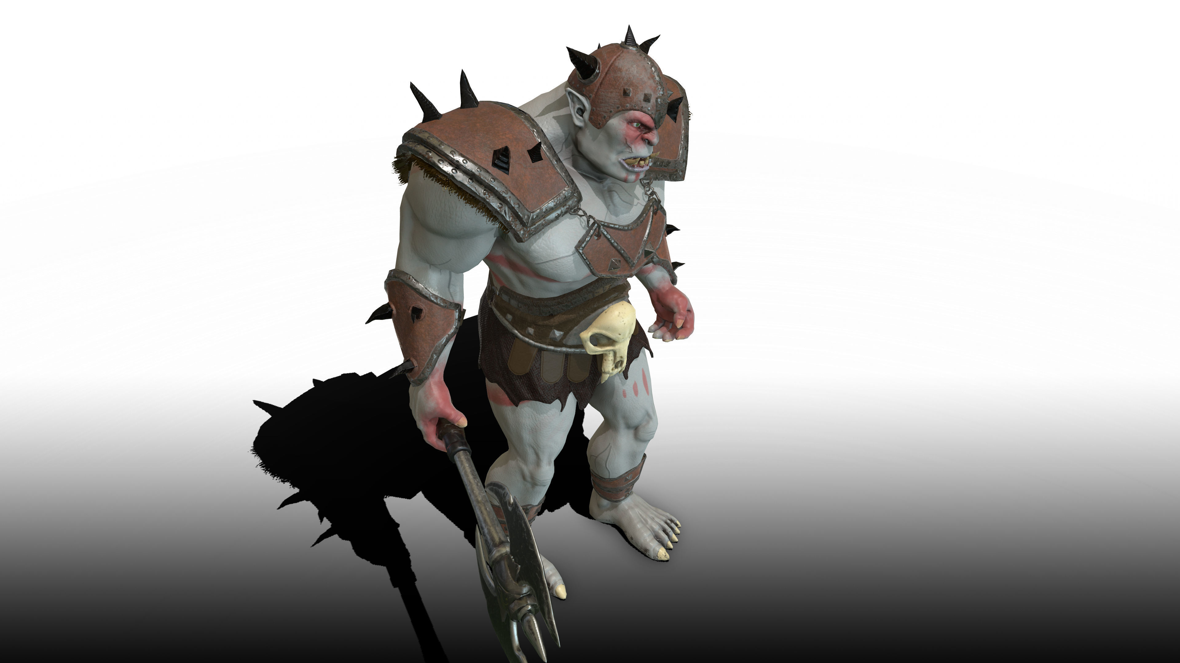 ORC rigged animated low poly PBR  game character Low-poly 3D model_18