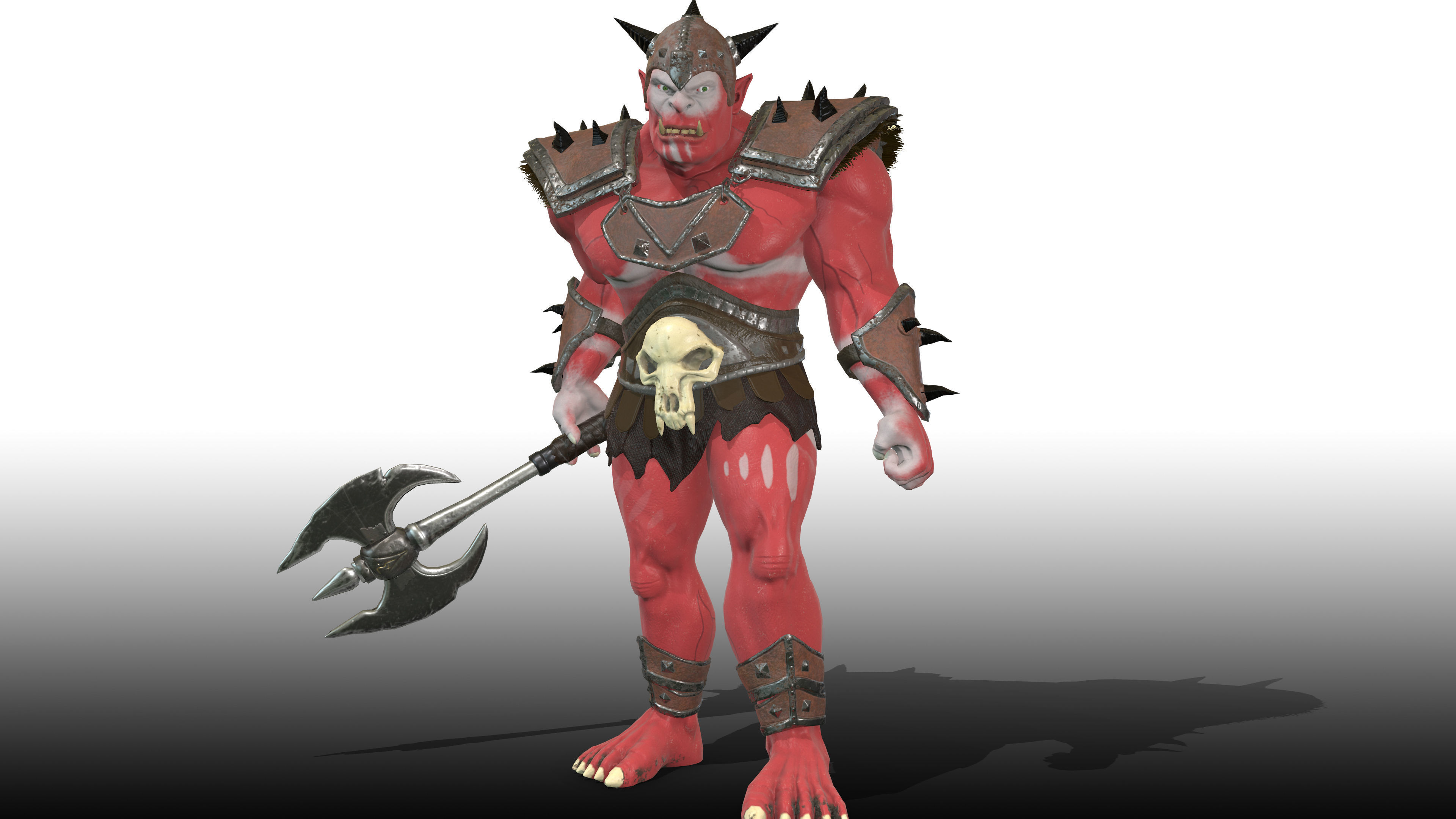 ORC rigged animated low poly PBR  game character Low-poly 3D model_7