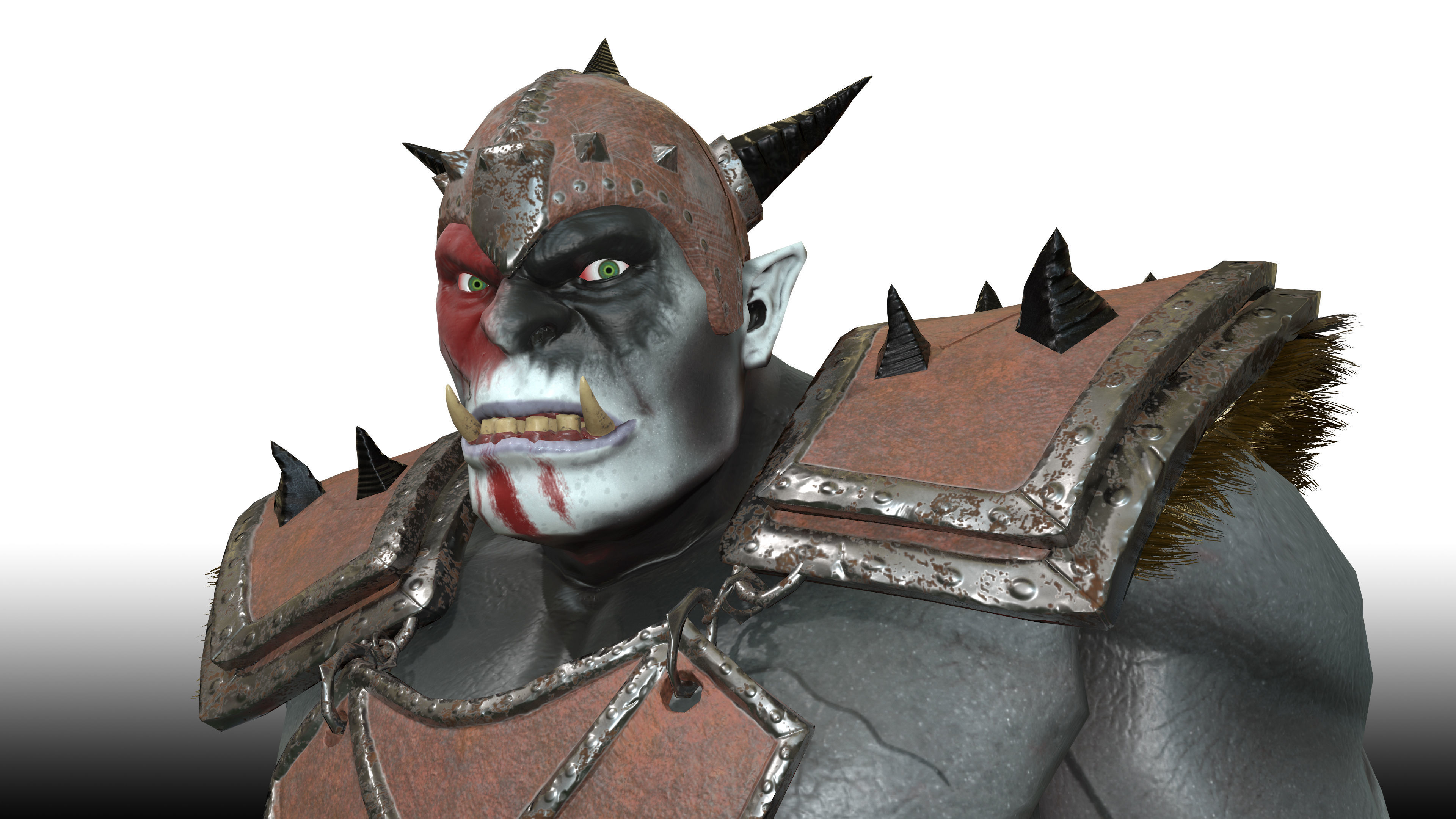 ORC rigged animated low poly PBR  game character Low-poly 3D model_5