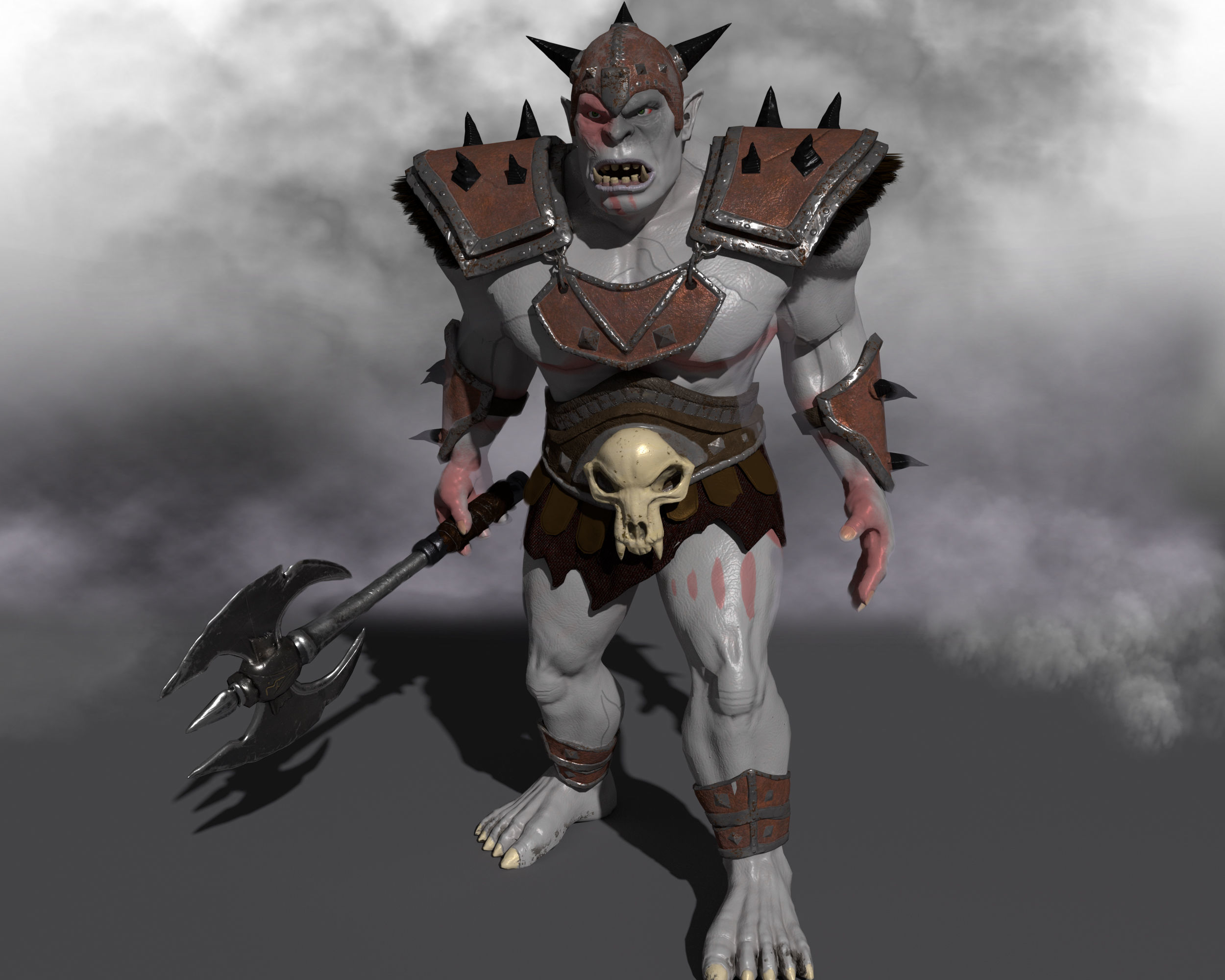 ORC rigged animated low poly PBR  game character Low-poly 3D model_10