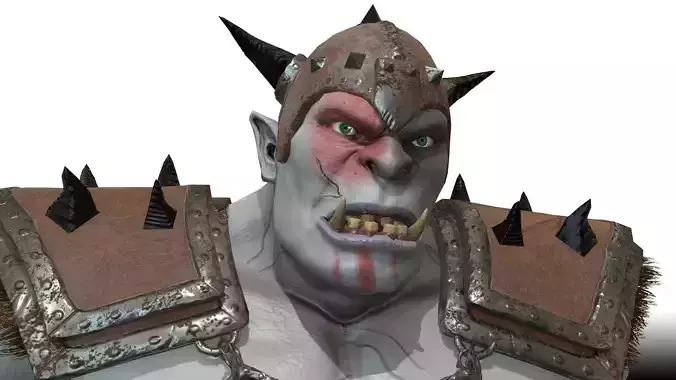 ORC rigged animated low poly PBR  game character Low-poly 3D model