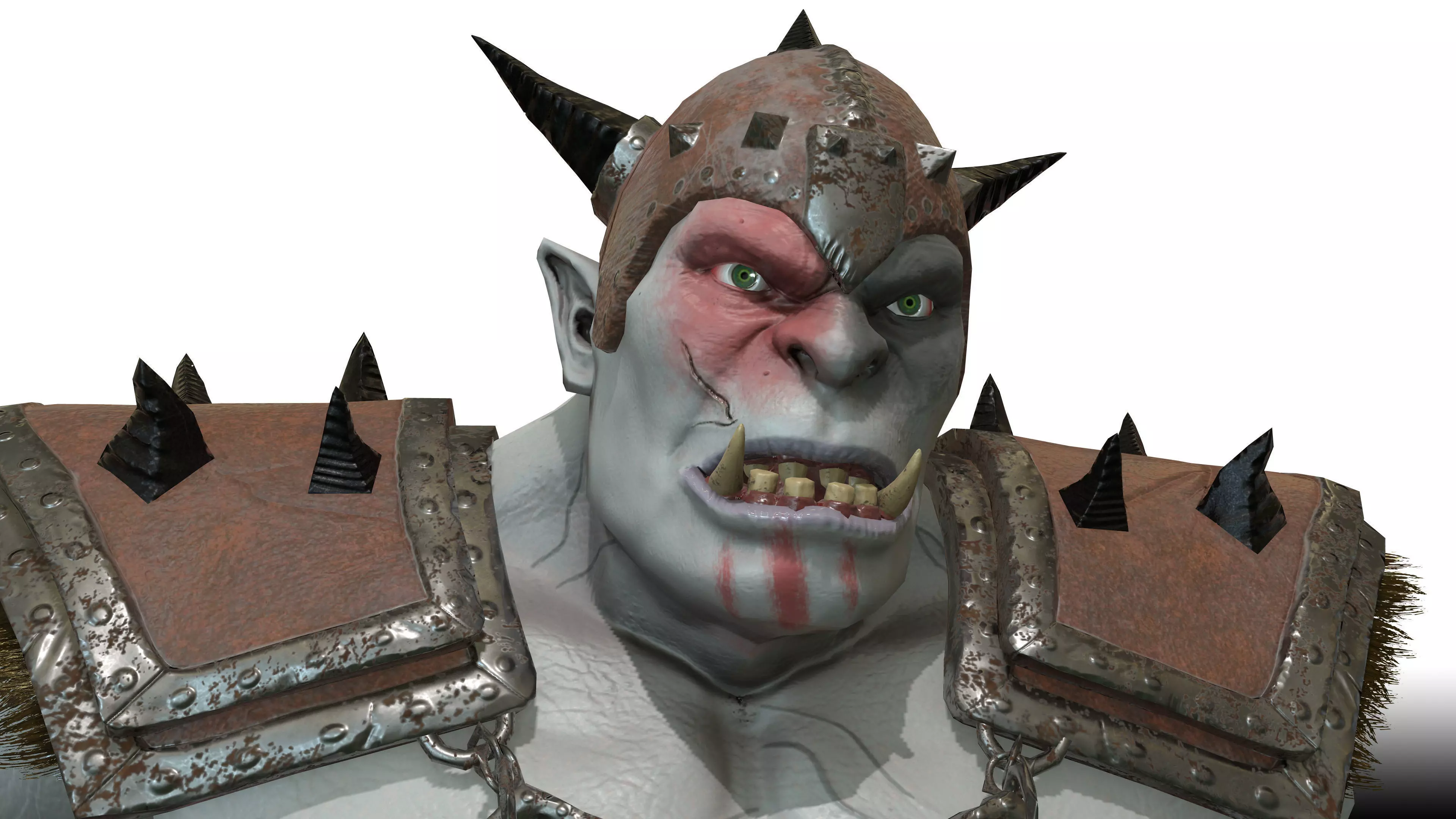ORC rigged animated low poly PBR  game character Low-poly 3D model_0