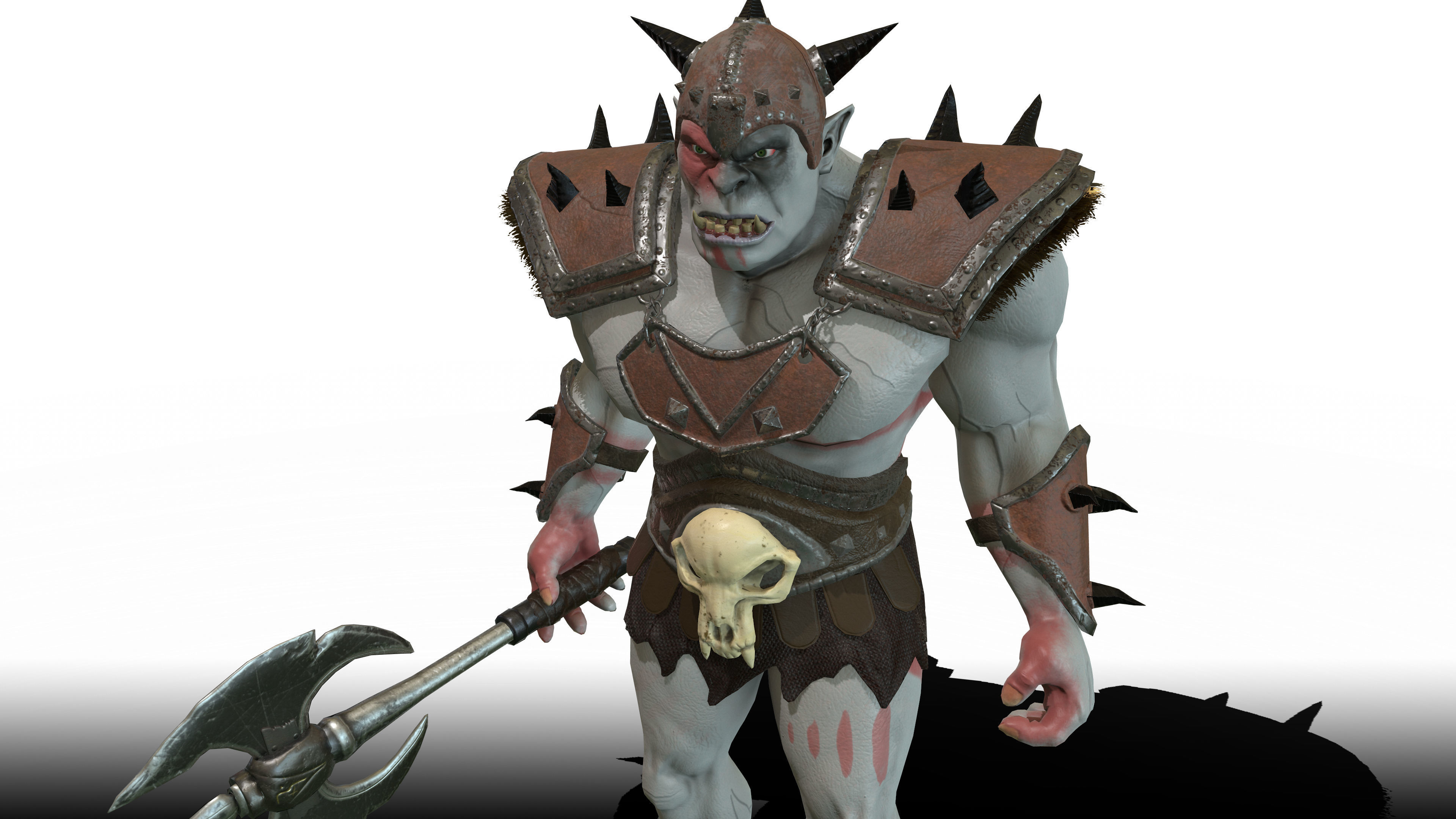 ORC rigged animated low poly PBR  game character Low-poly 3D model_21