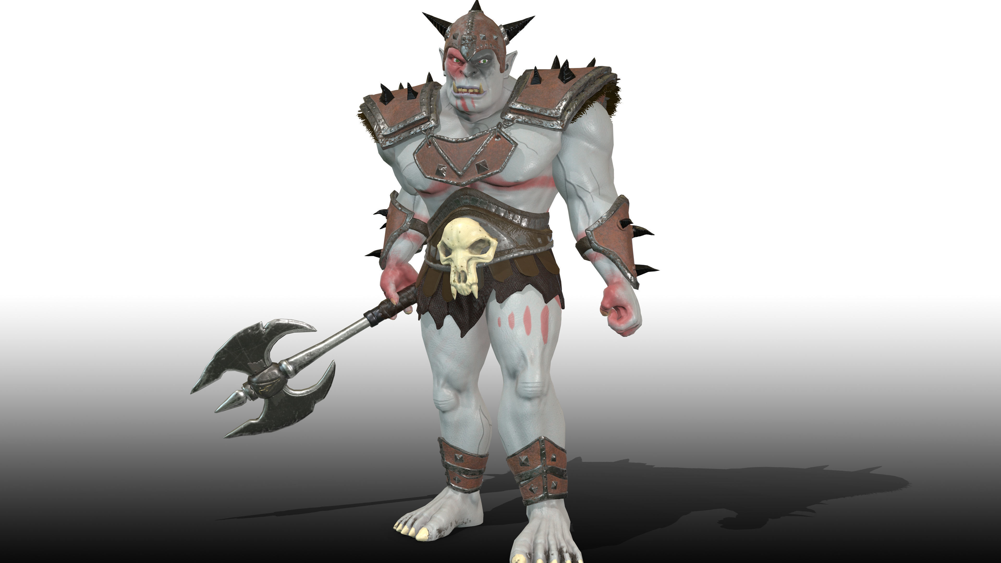 ORC rigged animated low poly PBR  game character Low-poly 3D model_3