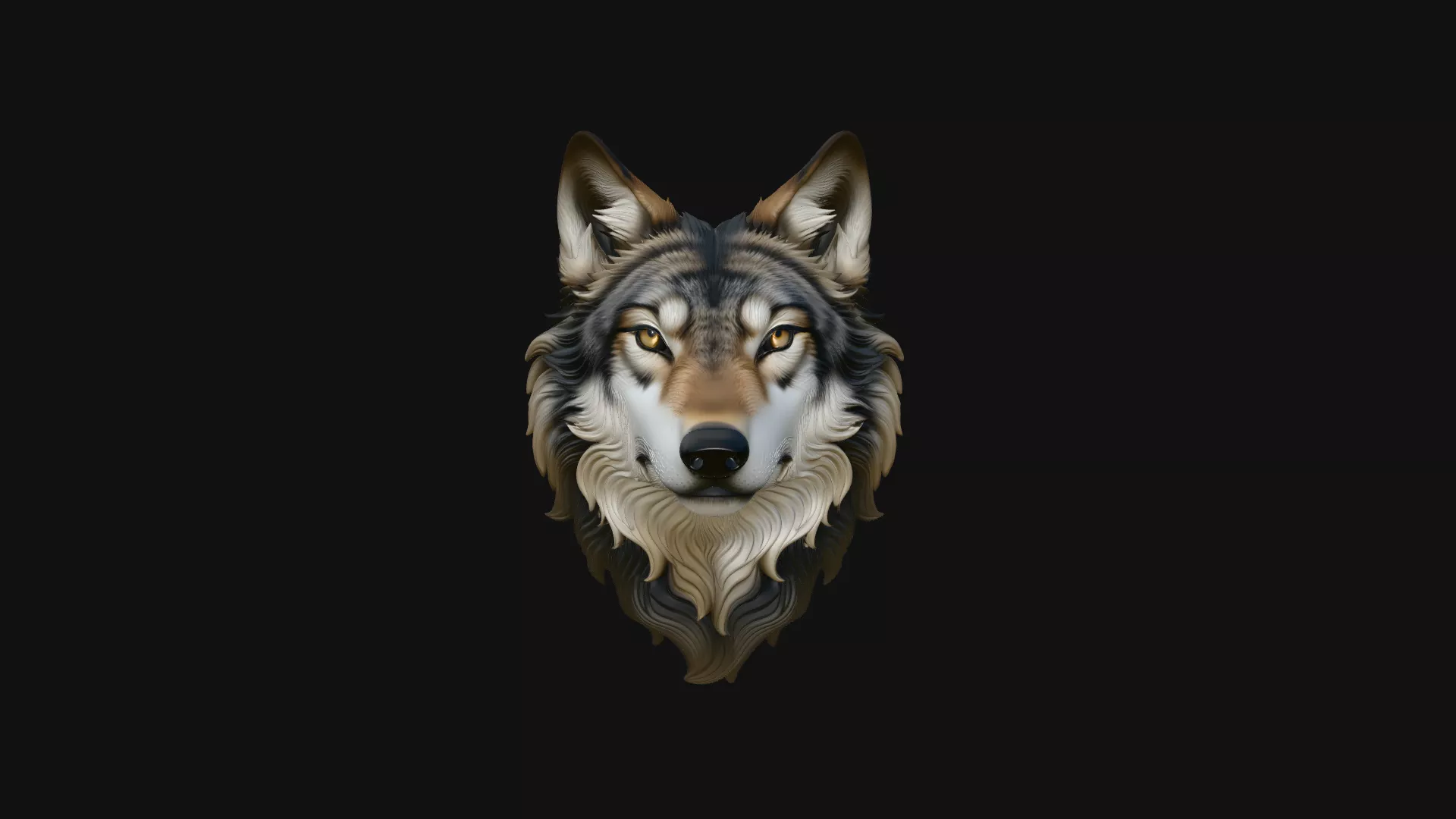 Wolf Head Wall Plaque Design 1 - 3D Print Model 3D print model