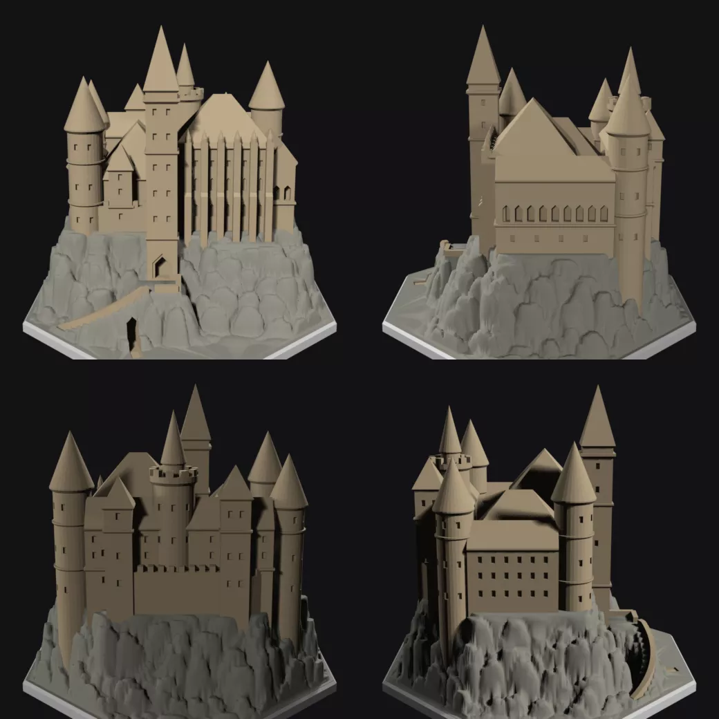 Fantasy Corvin Castle 3D print model 3D print model