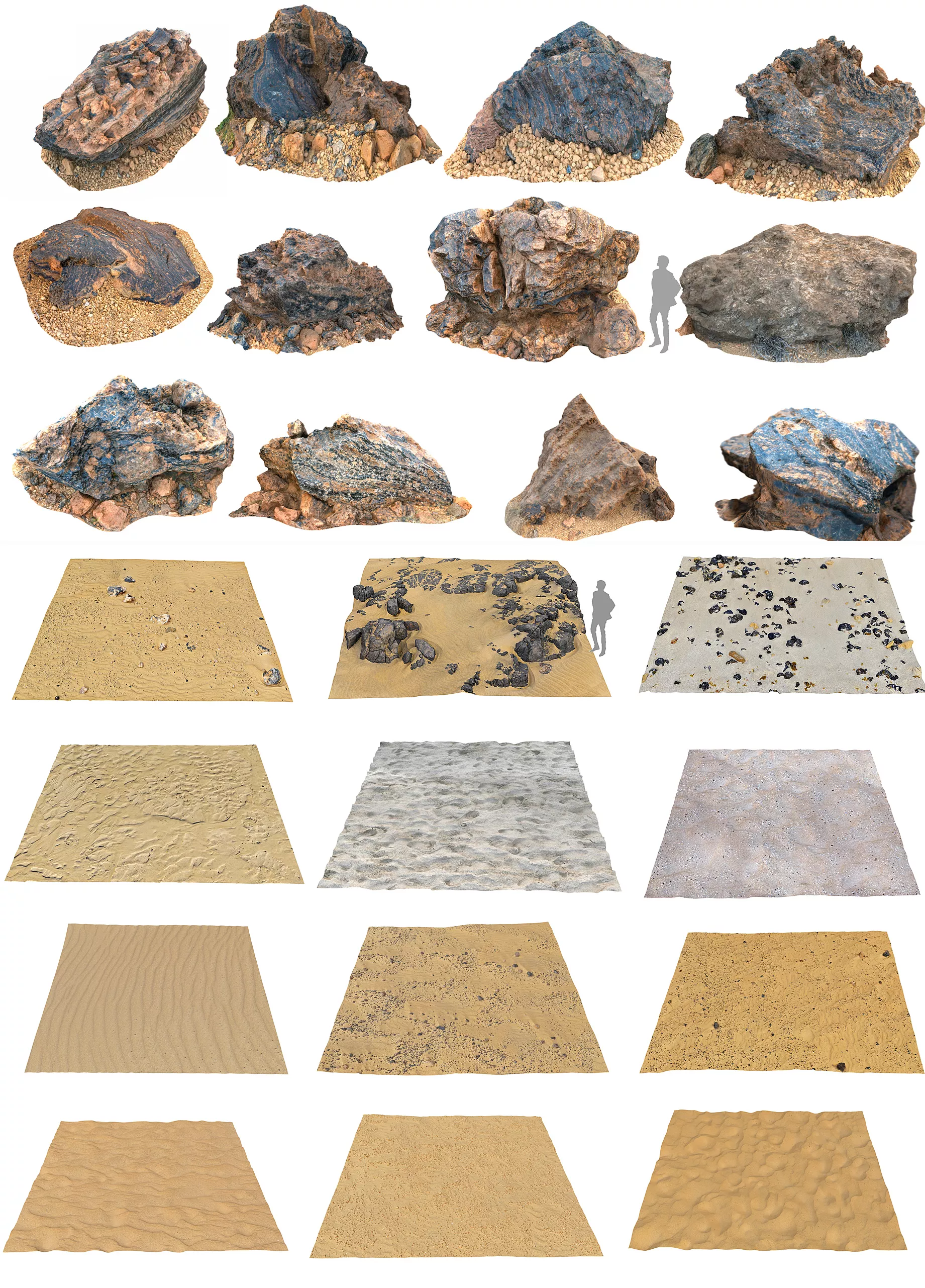 DESERT STONE PACK Low-poly 3D model