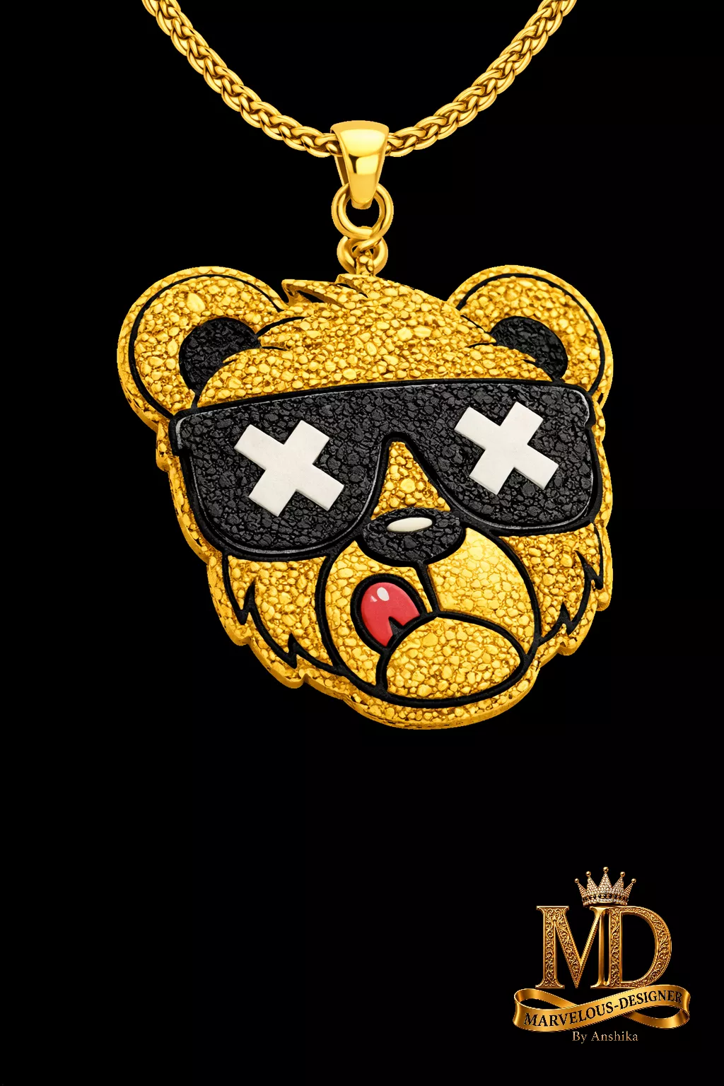 Cool Teddy Bear Pendant 3D print model