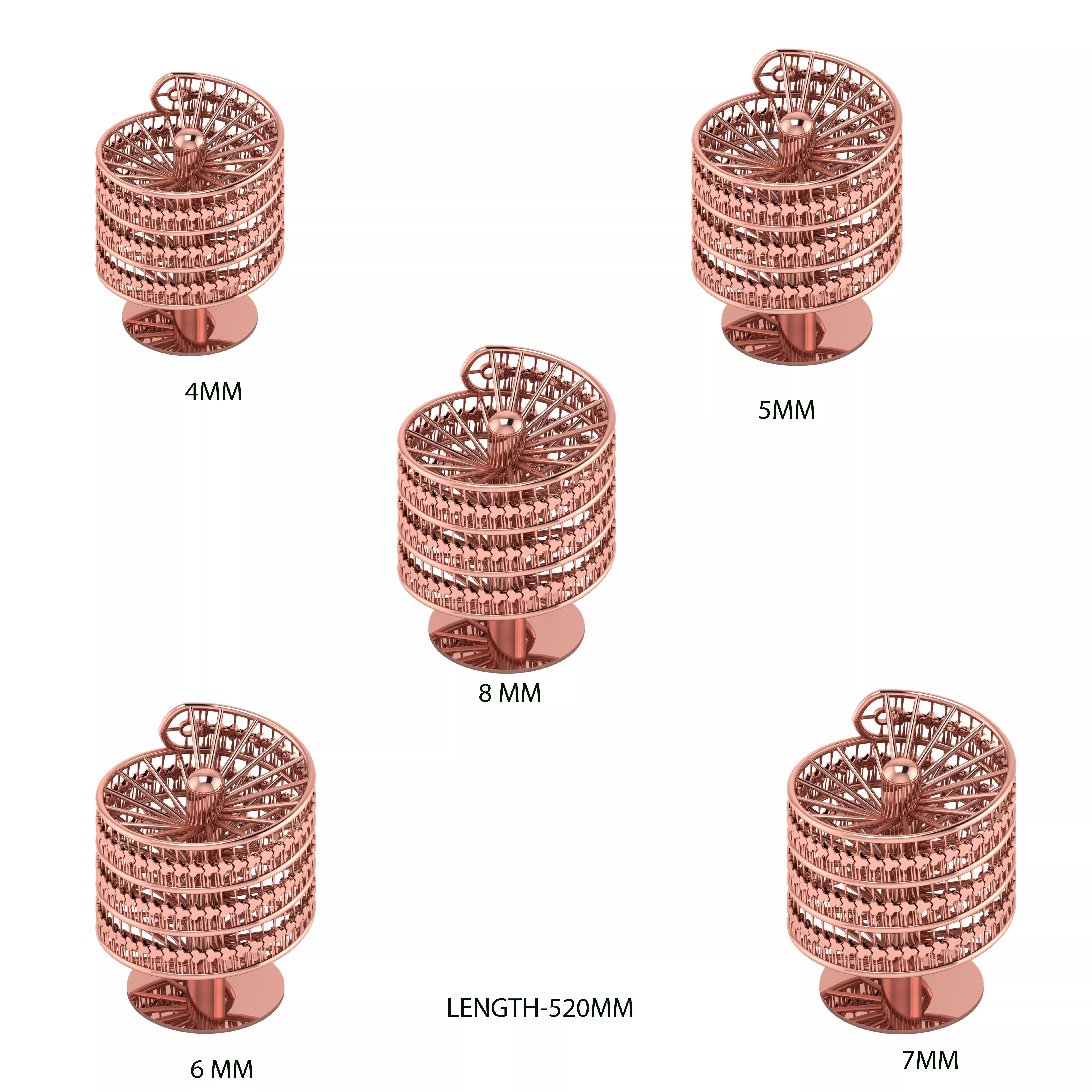 5 SIZE ARMOR Full TREE CHAIN for 3D Jewelry Design 3D print model