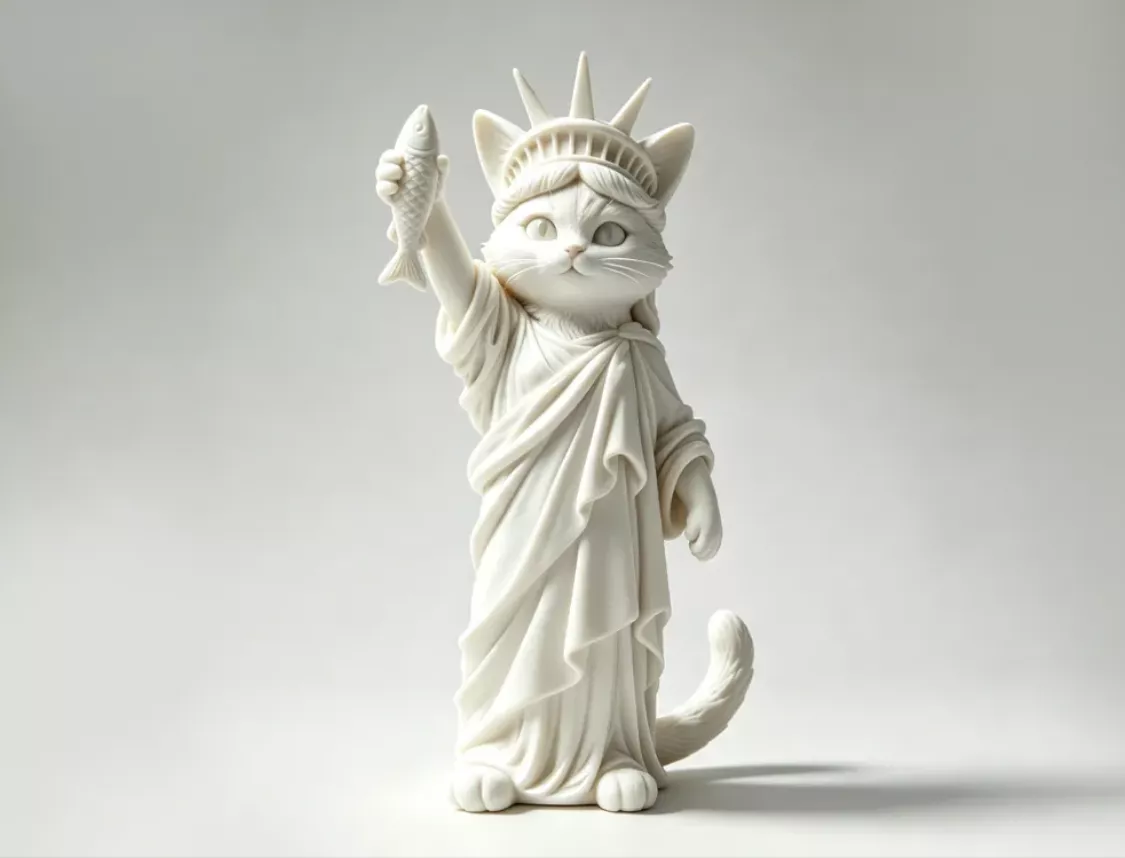 The Cat Statue of Liberty 3D print model