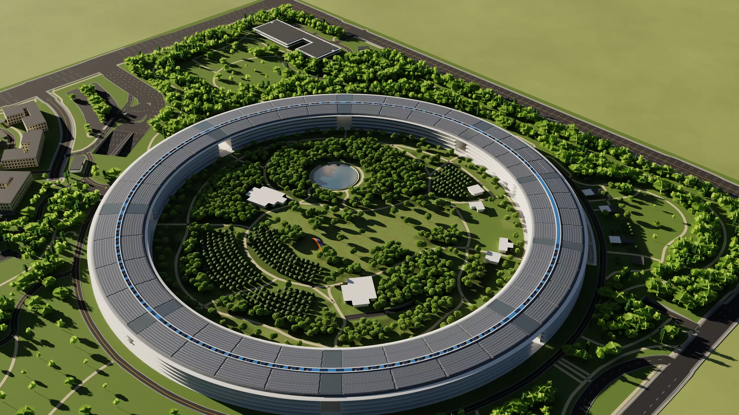Apple Park Cupertino Full Campus 3D Model 3D model
