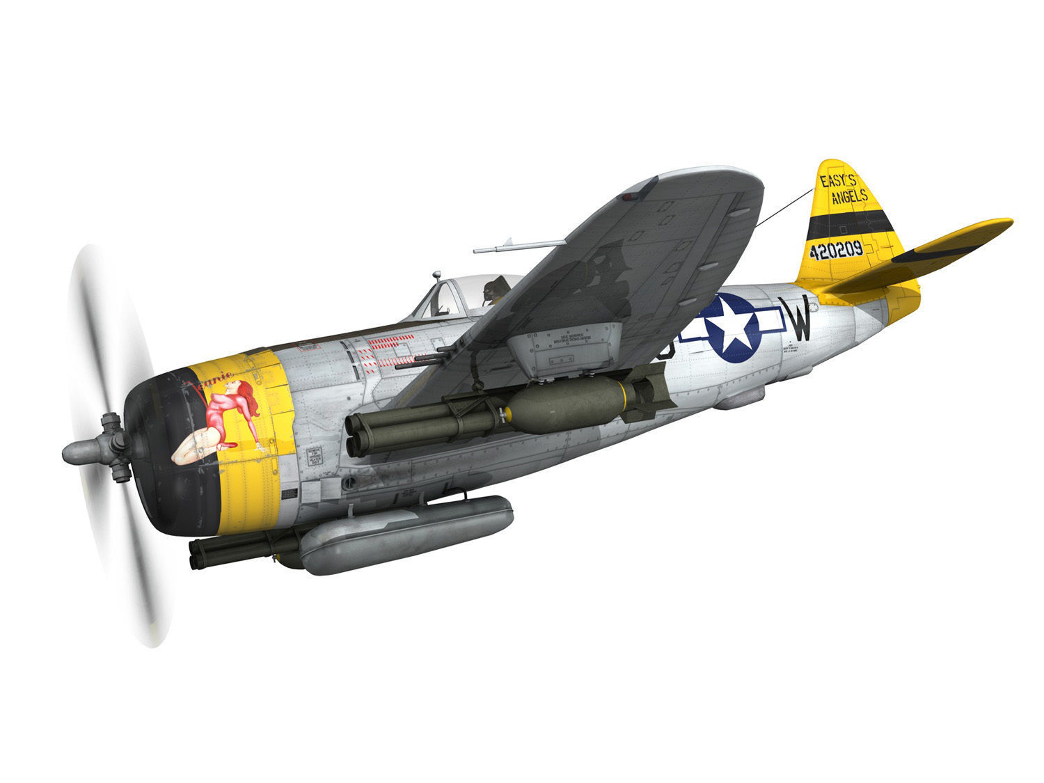 Republic P-47D Thunderbolt - Jeanie 3D model_3