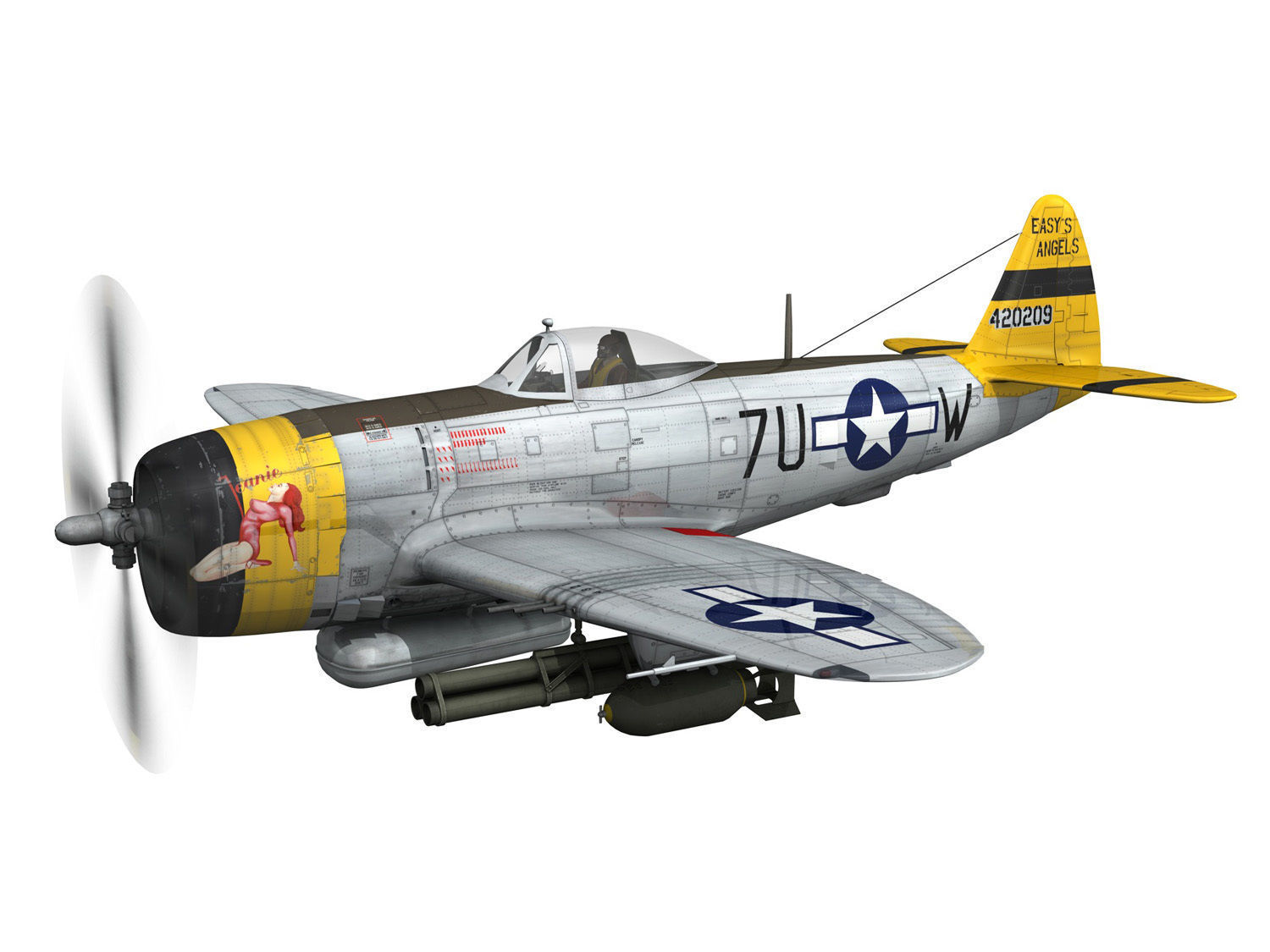 Republic P-47D Thunderbolt - Jeanie 3D model_1