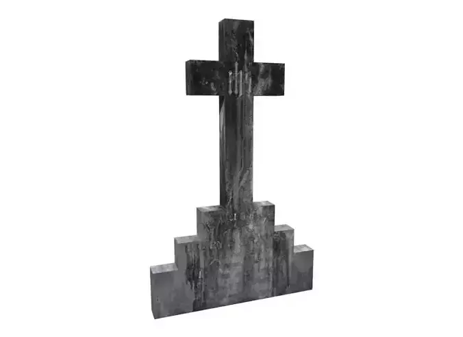 Gravestone Cross Low-poly 3D model