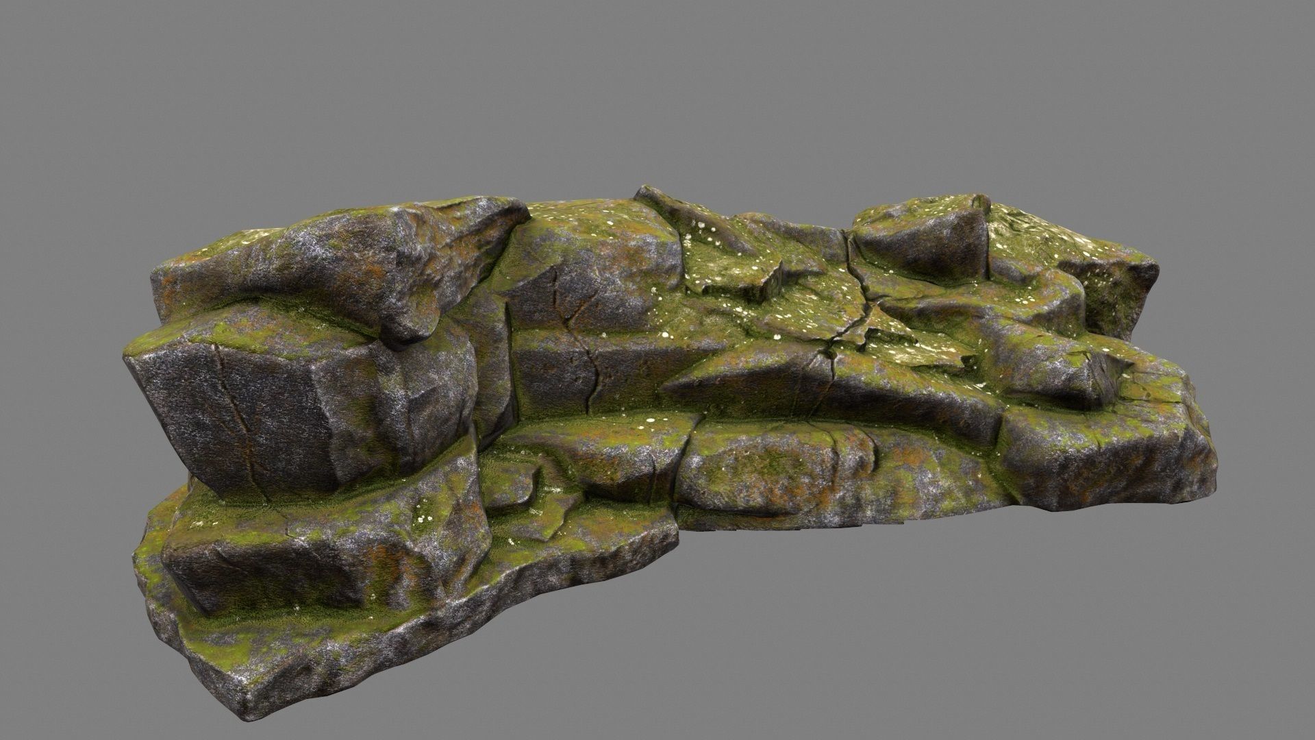 mosy rock Low-poly 3D model_1