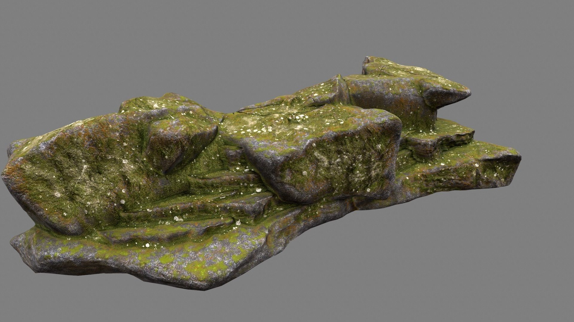 mosy rock Low-poly 3D model_6