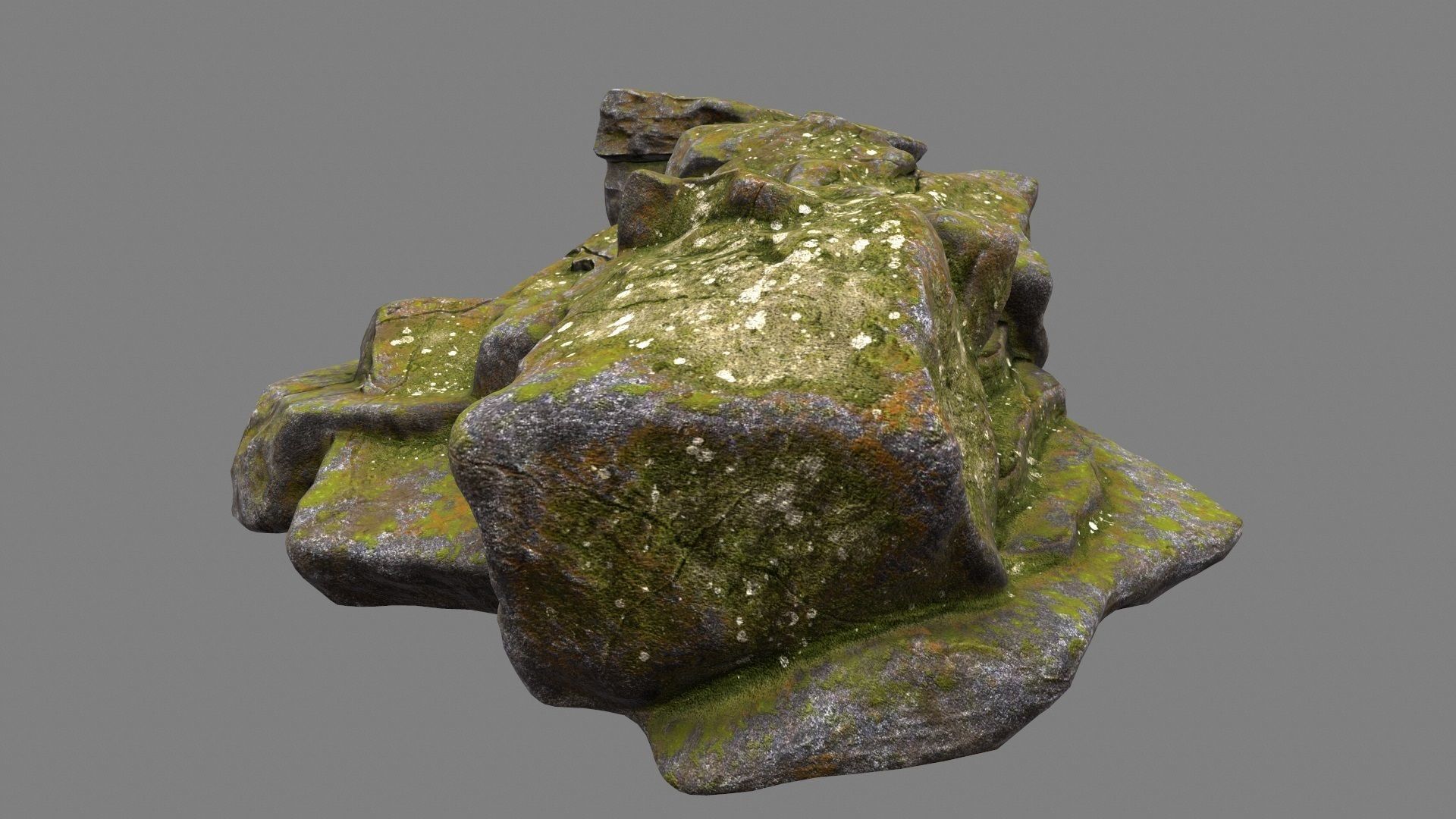 mosy rock Low-poly 3D model_10