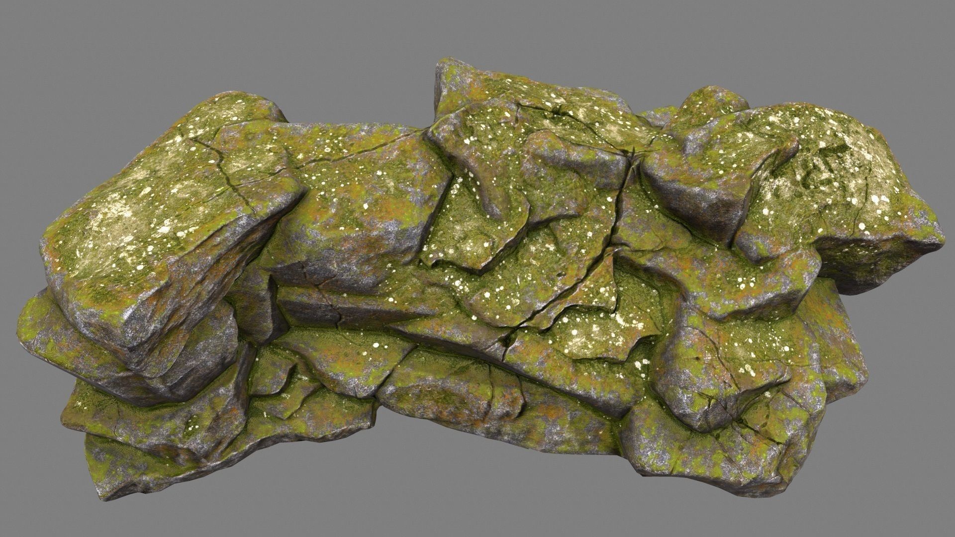 mosy rock Low-poly 3D model_11