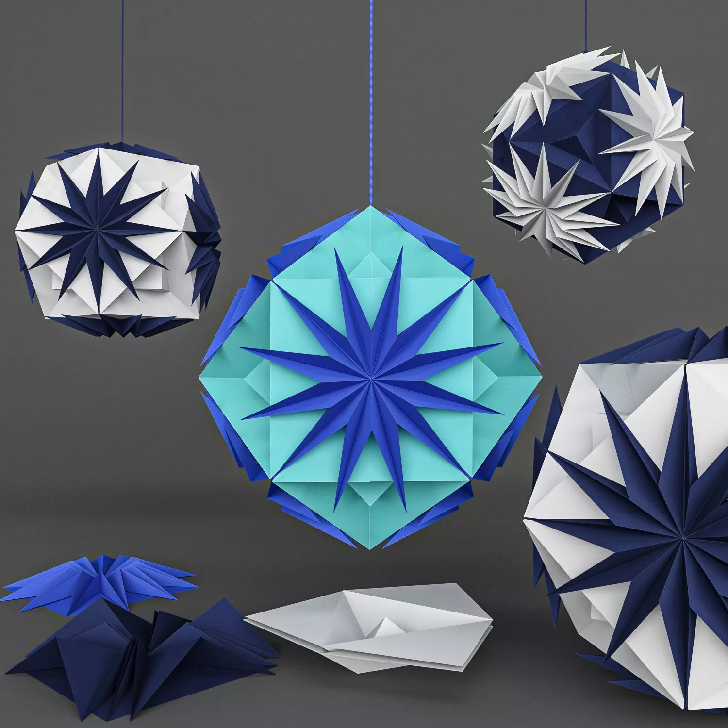 Kusudama Astru Low-poly 3D model_0