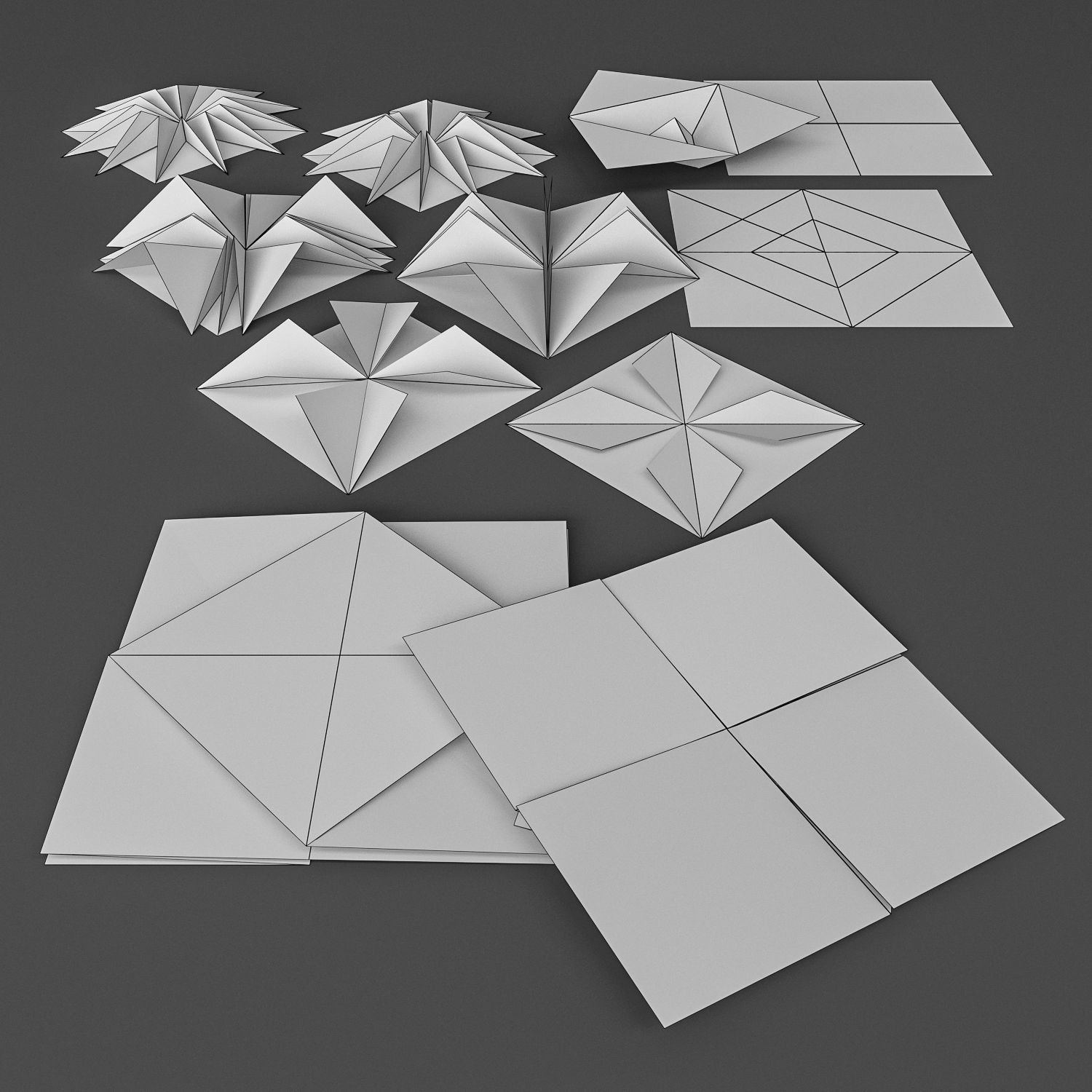 Kusudama Astru Low-poly 3D model_3