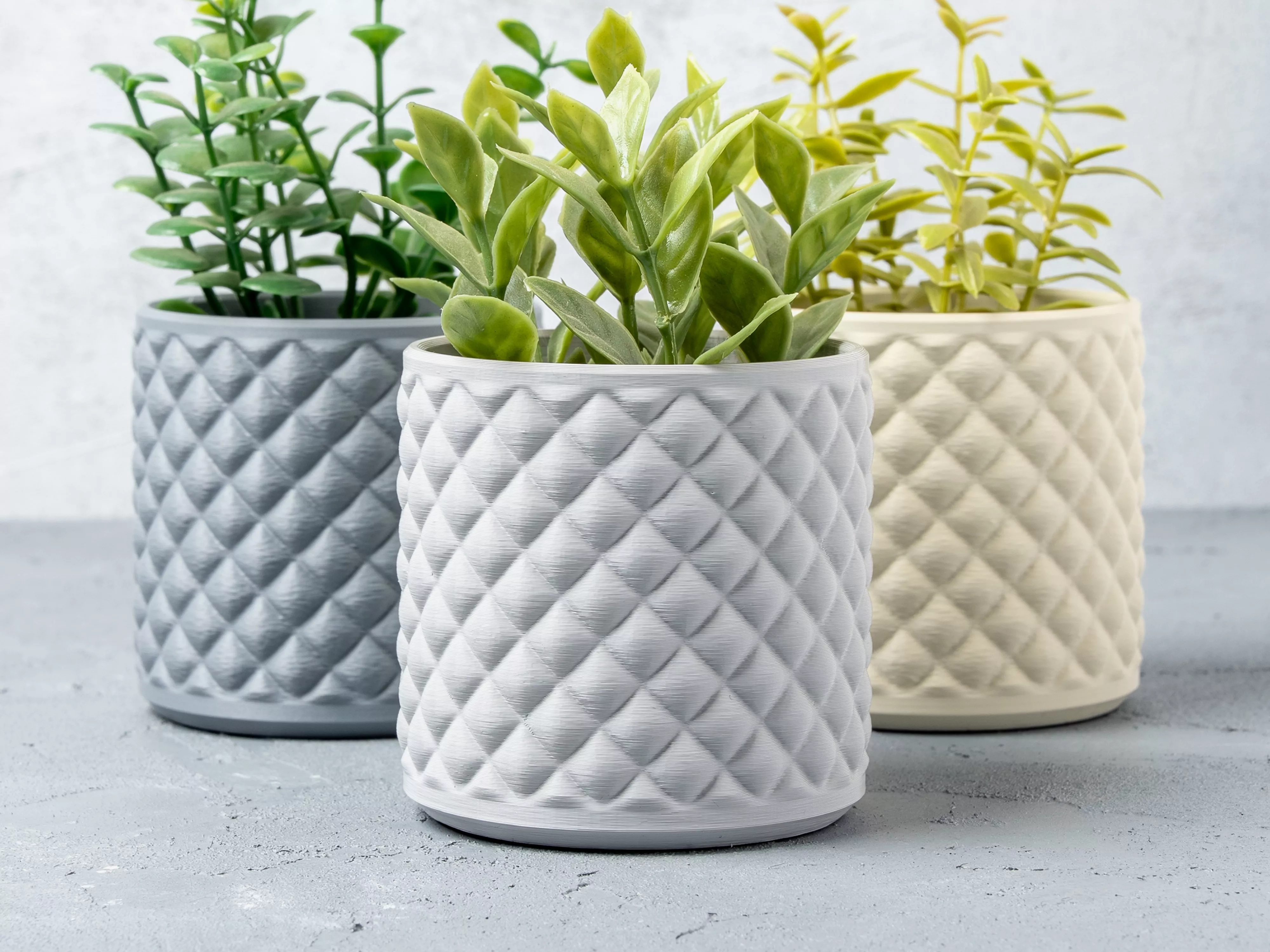 Diamond Quilted Planter 3D print model