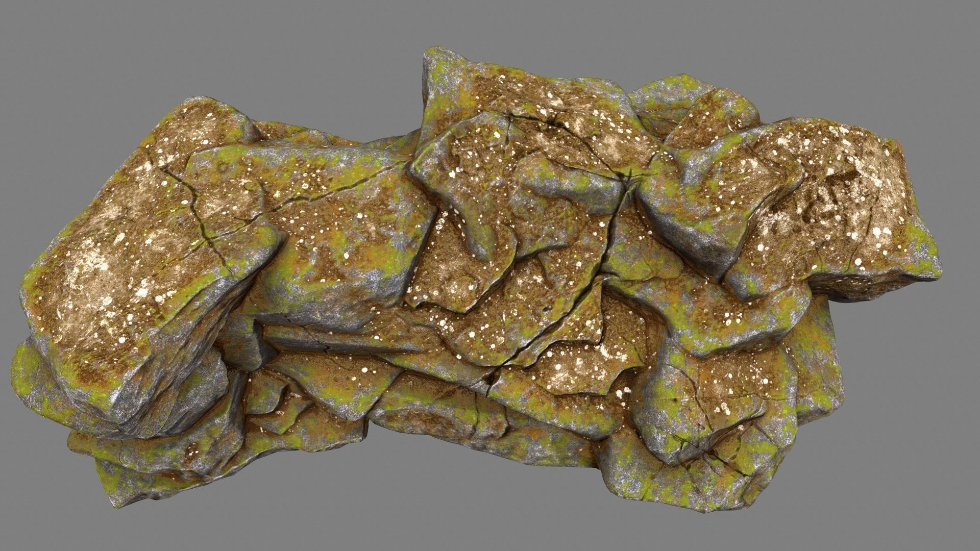 mossy rock  8 Low-poly 3D model_9
