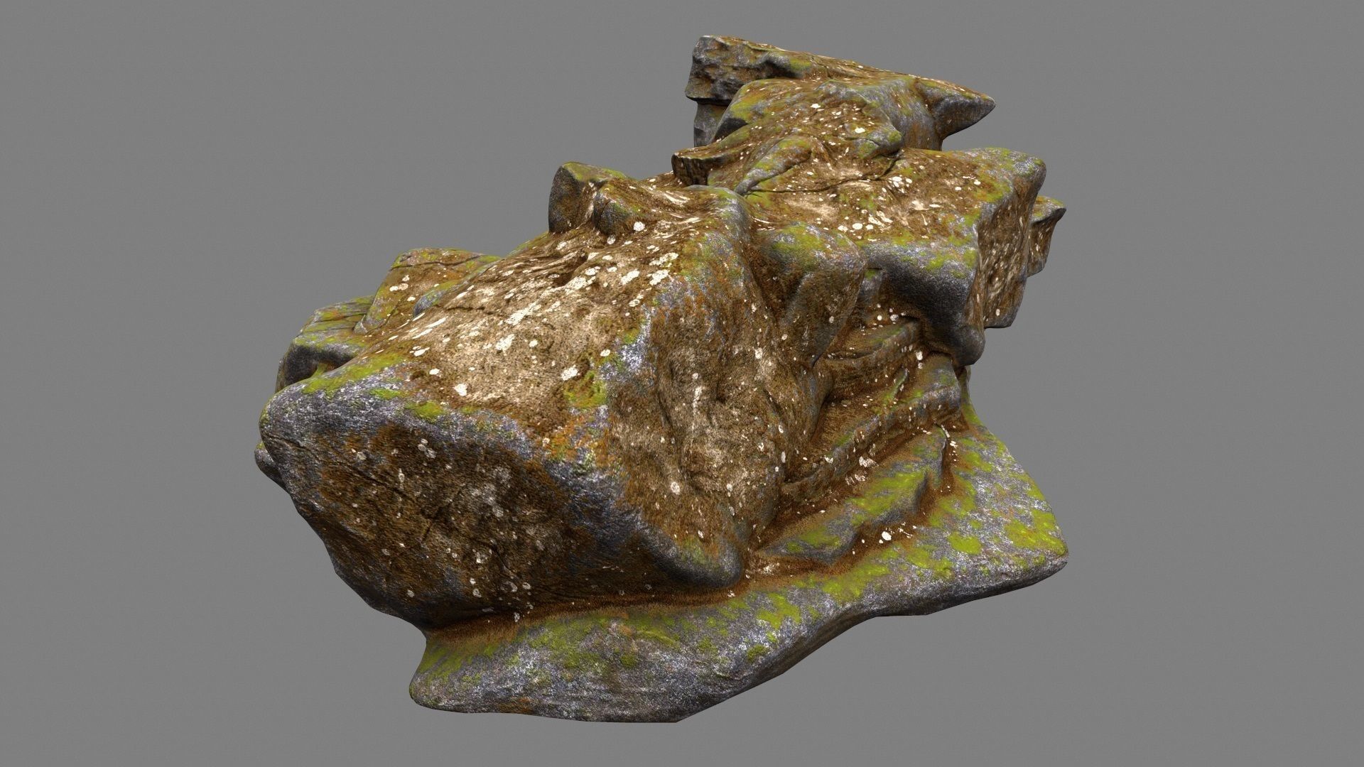 mossy rock  8 Low-poly 3D model_10