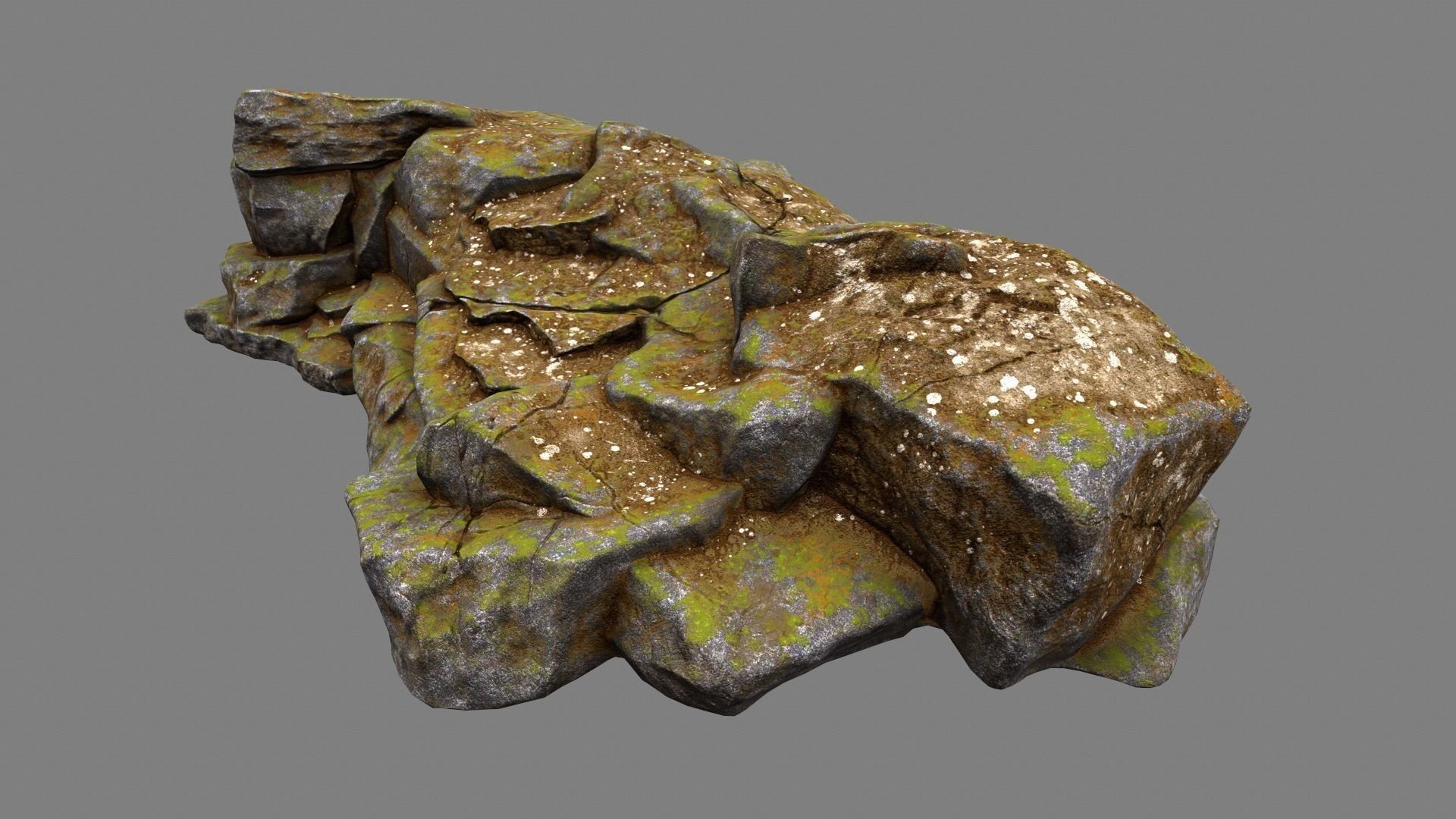 mossy rock  8 Low-poly 3D model_8