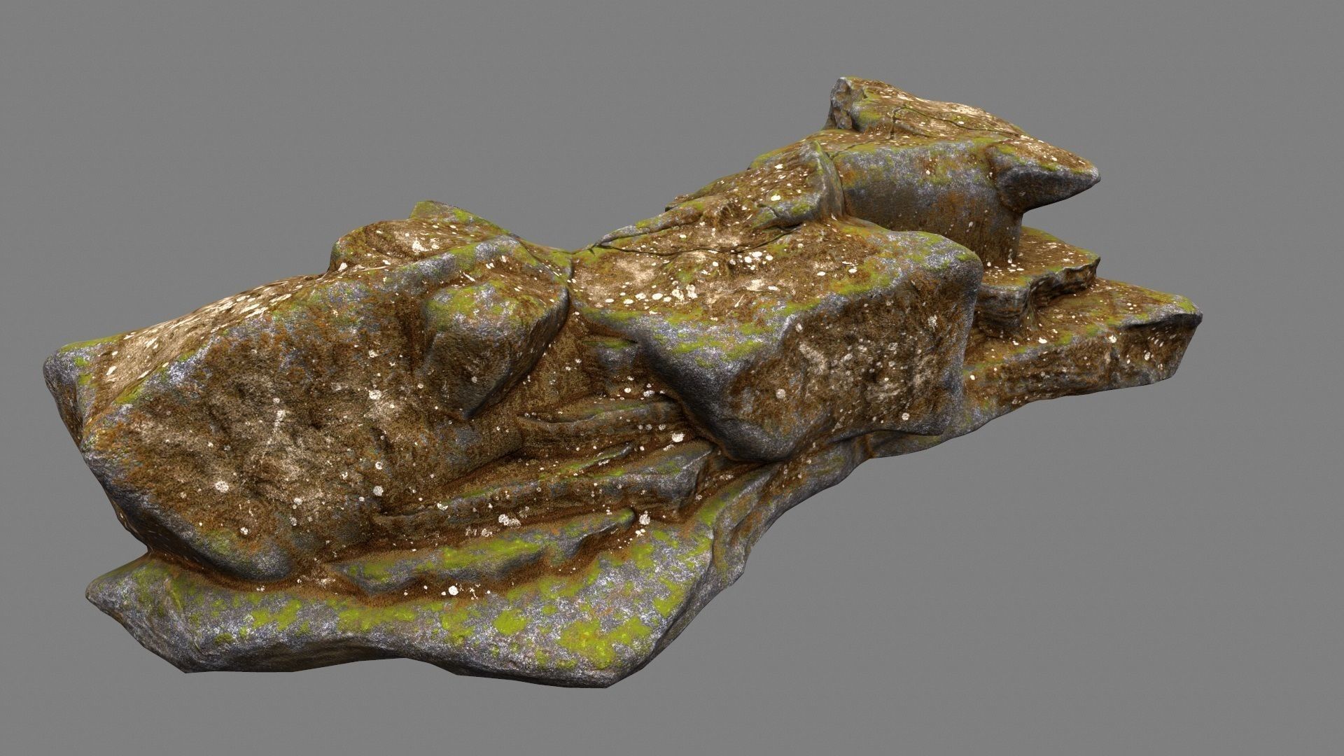 mossy rock  8 Low-poly 3D model_7